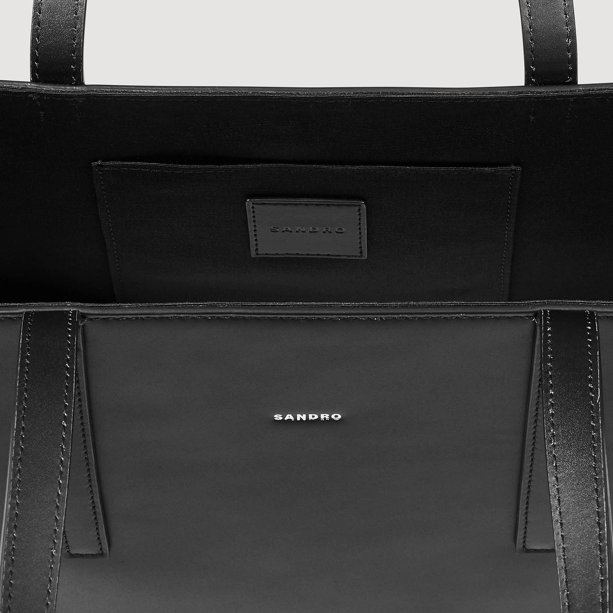 Plain leather tote bag - 4