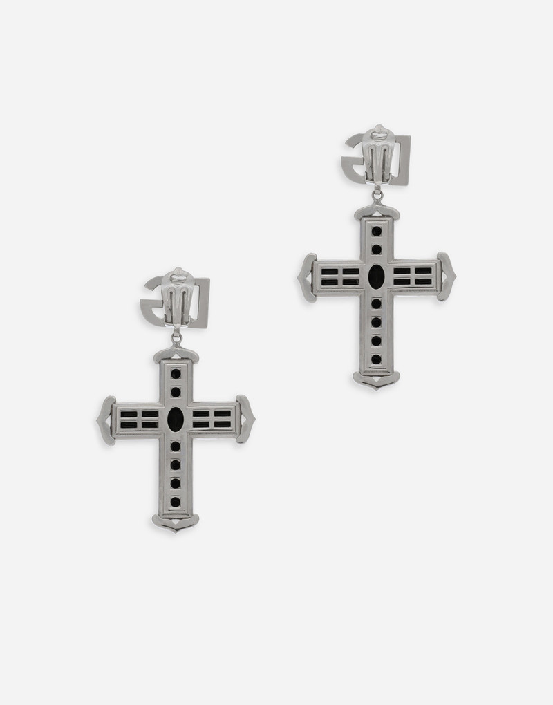 Dolce & Gabbana Cross earrings with rhinestone accents outlook