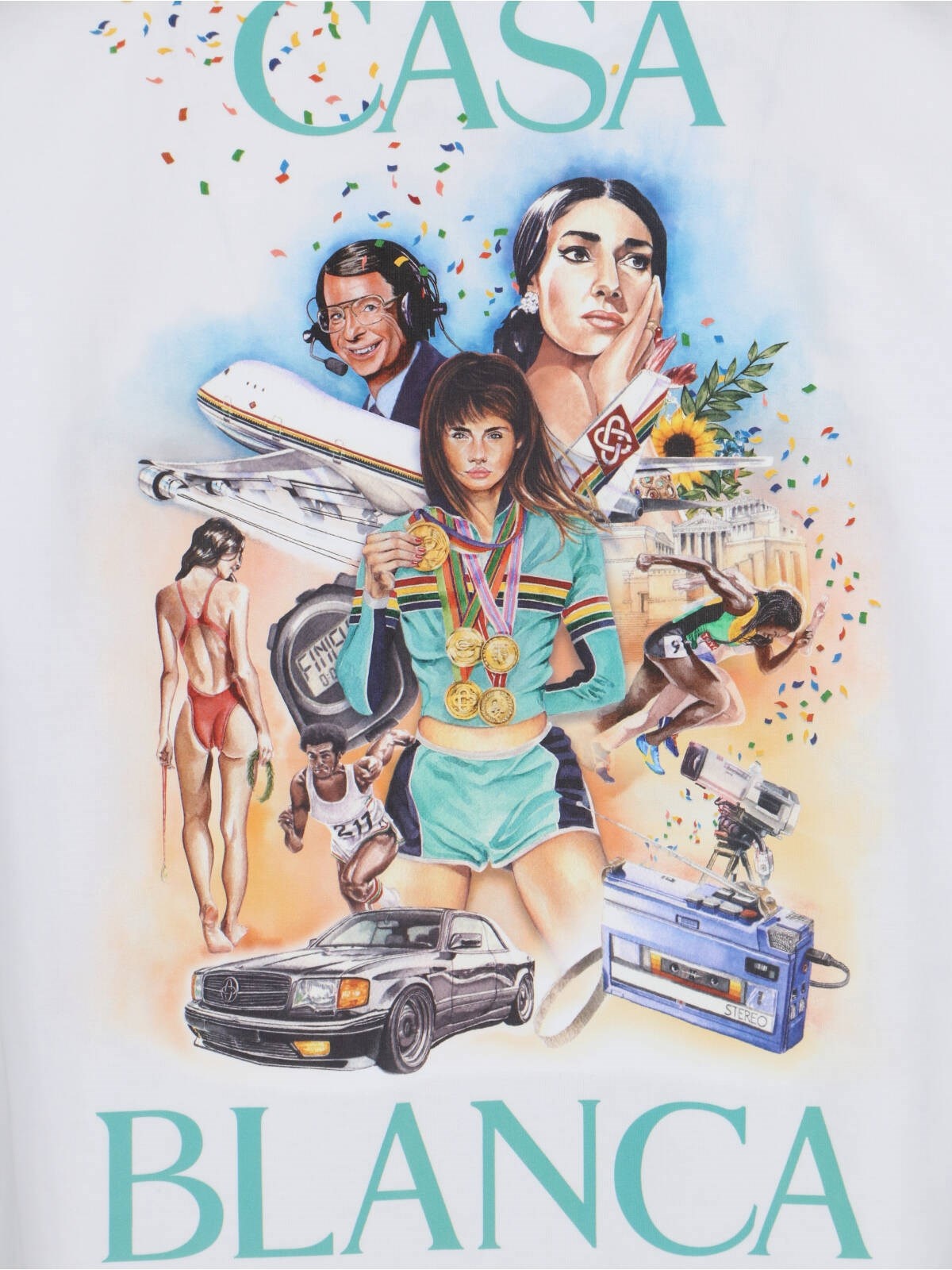 [CASABLANCA]Celebration Du Sport プリントTシャツ Celebration Du Sport Printed T-Shirt - White – Feature