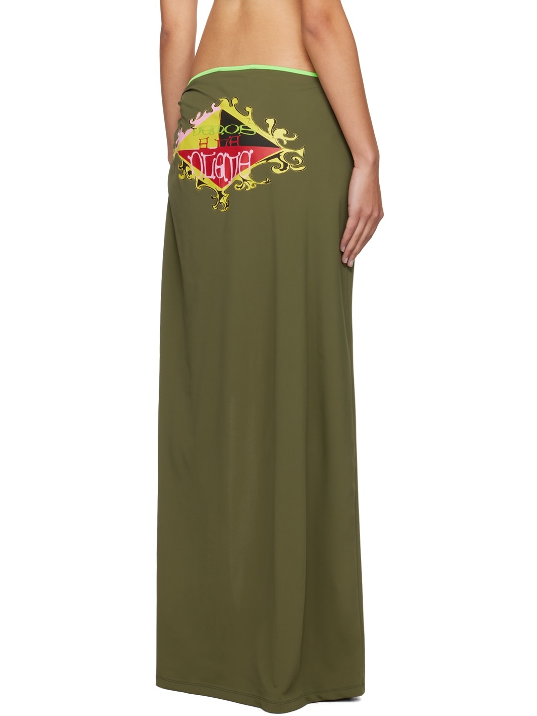 Khaki Wrap Maxi Skirt - 3