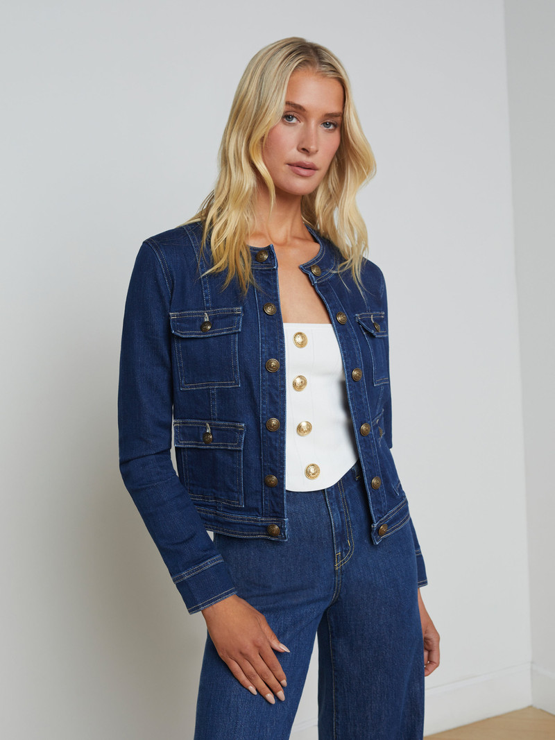 L'AGENCE Yari Denim Jacket outlook