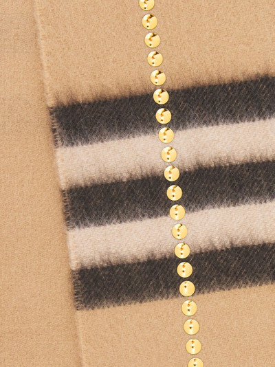 Burberry reversible studded check cashmere scarf outlook