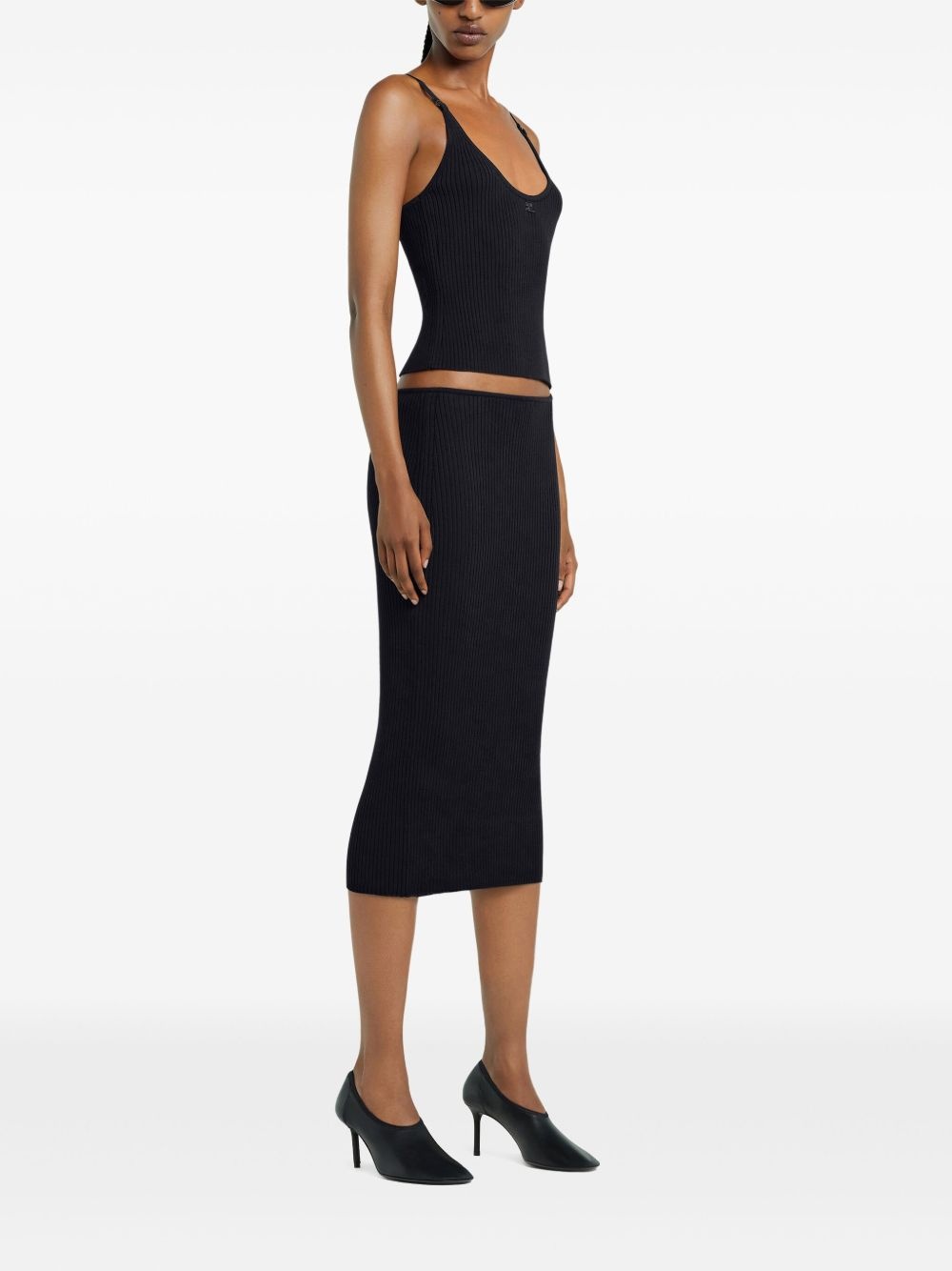 ribbed-knit midi skirt - 3