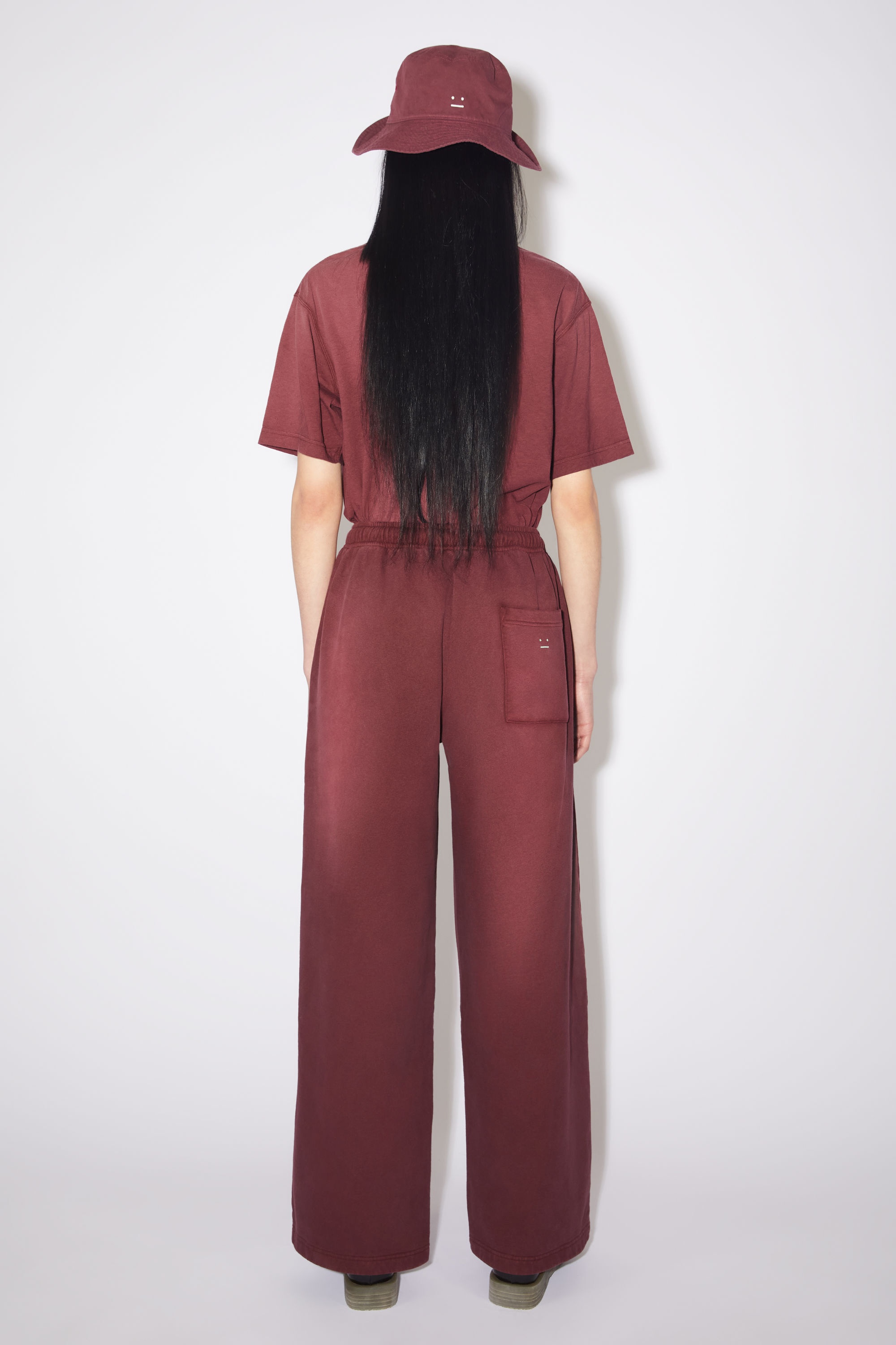 Fleece sweatpants - Wine red - 3