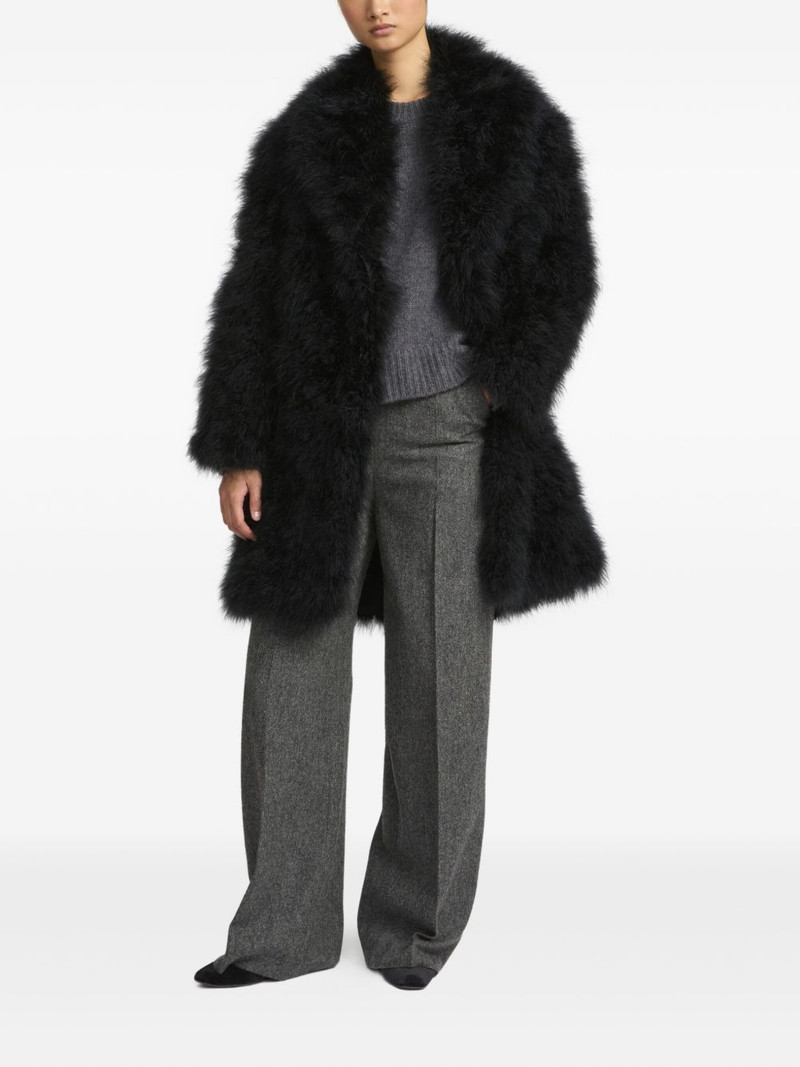 Yves Salomon feather-detailing coat outlook