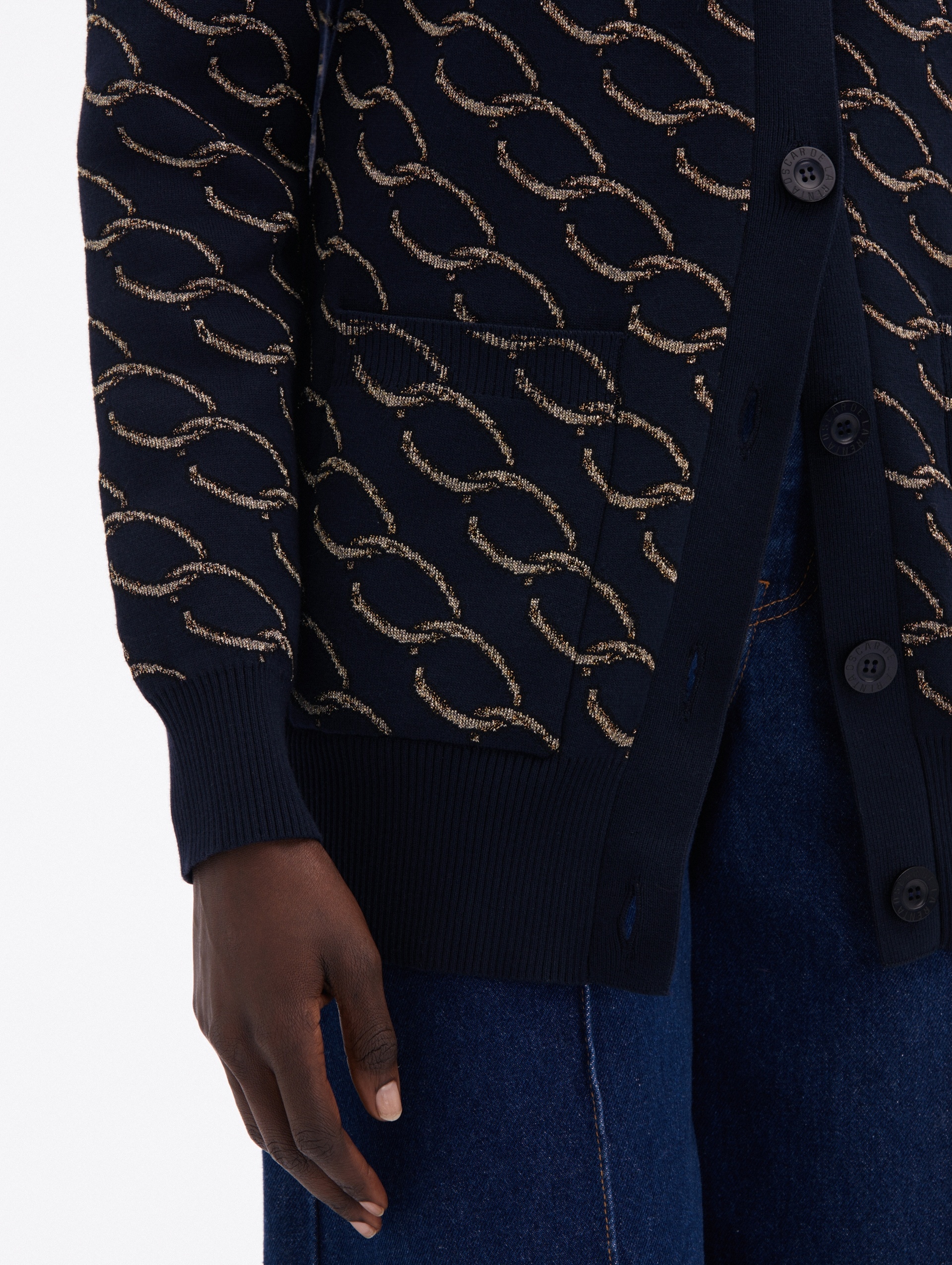 OSCAR CHAIN-LINK LONG CARDIGAN - 5