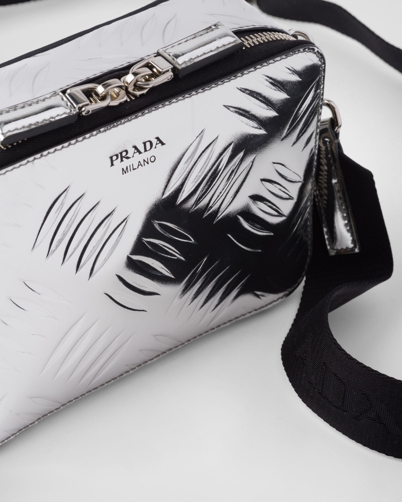 Prada Brique brushed leather bag with embossed motif 6