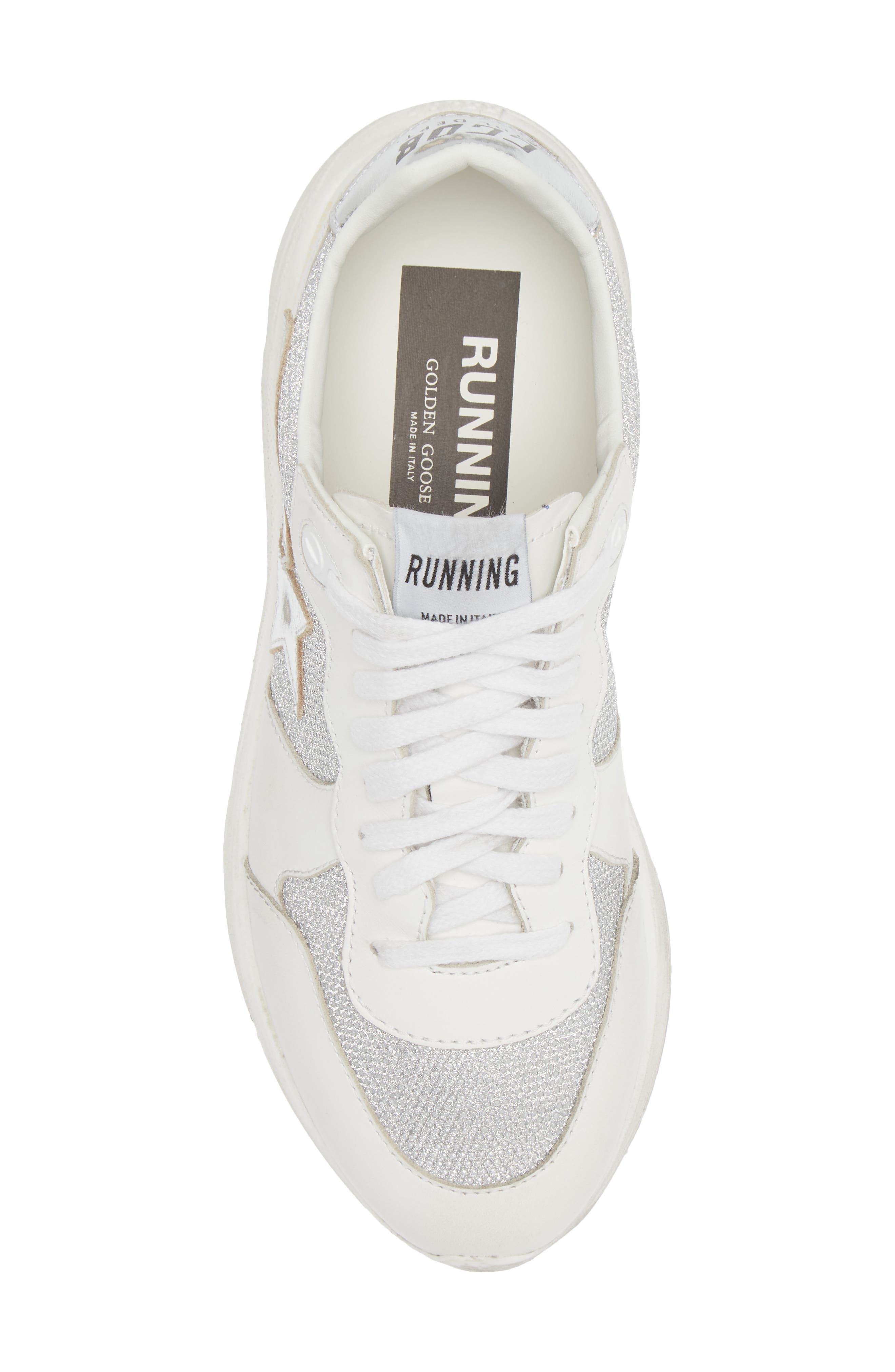 Golden Goose Running Sole Sneaker in Optic White/Silver at Nordstrom - 5