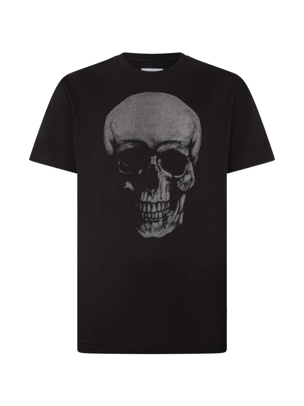 glitter skull round neck T-shirt - 1