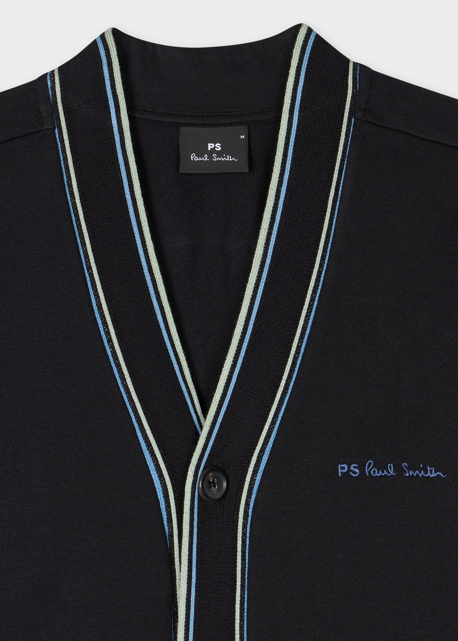 Black Cotton Jersey Cardigan - 2