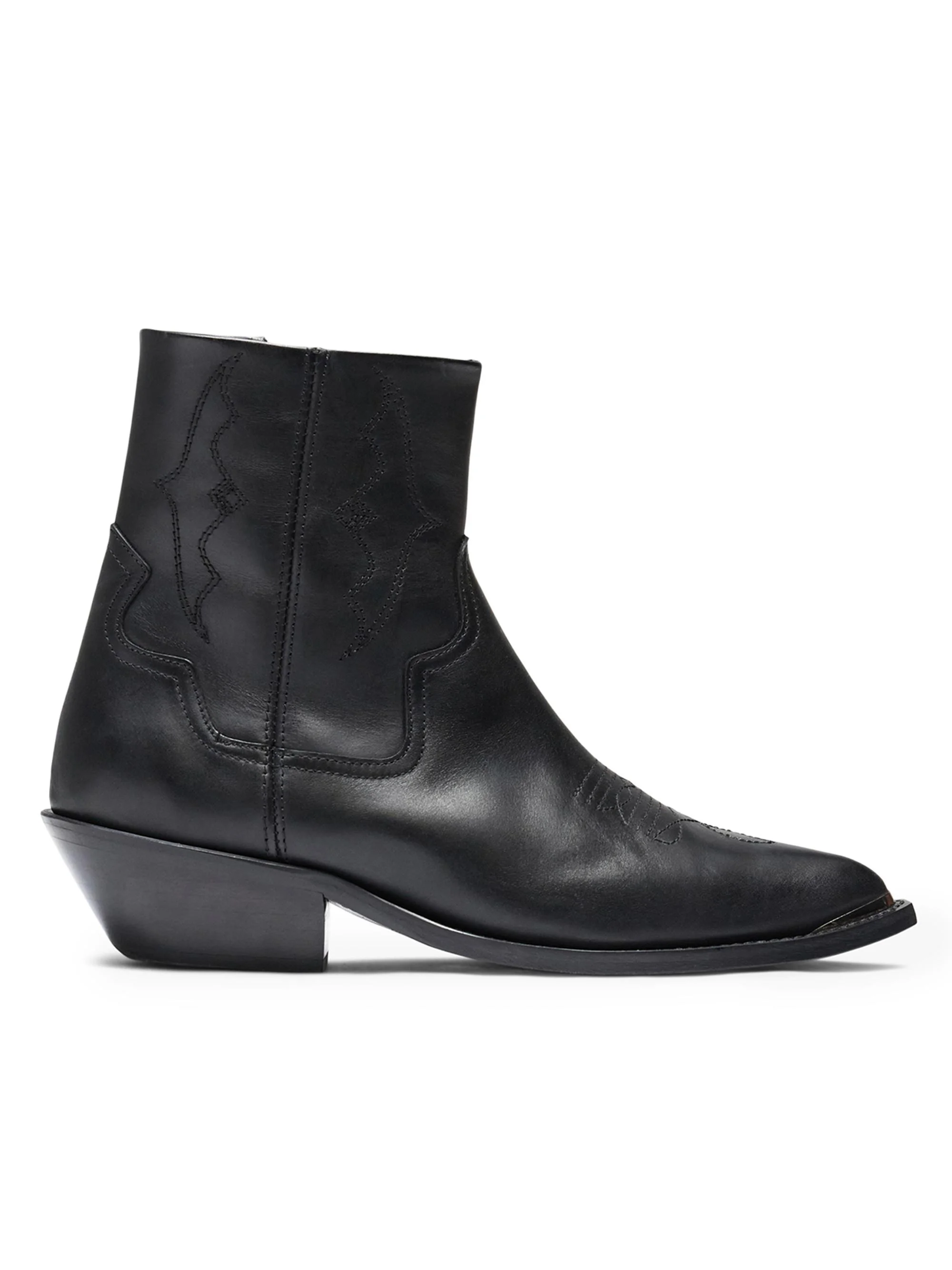 Men's Michael Western Leather Boots - Black - 1