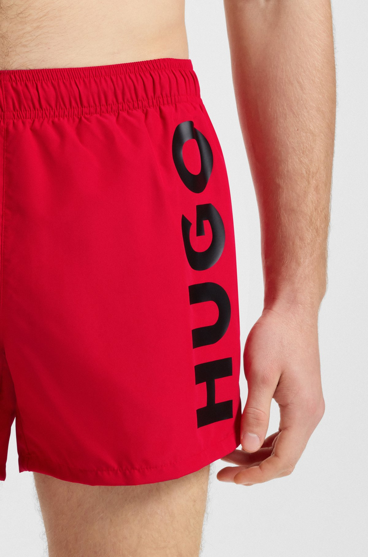 QUICK-DRY SWIM SHORTS WITH VERTICAL LOGO PRINT - 3