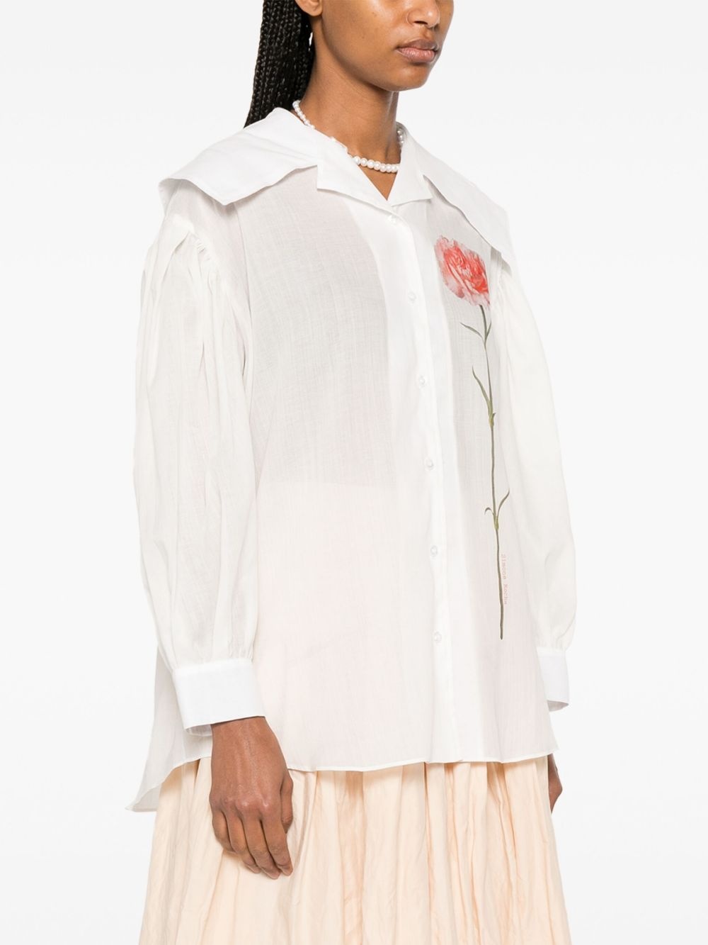 carnation-print sailor-collar shirt - 3