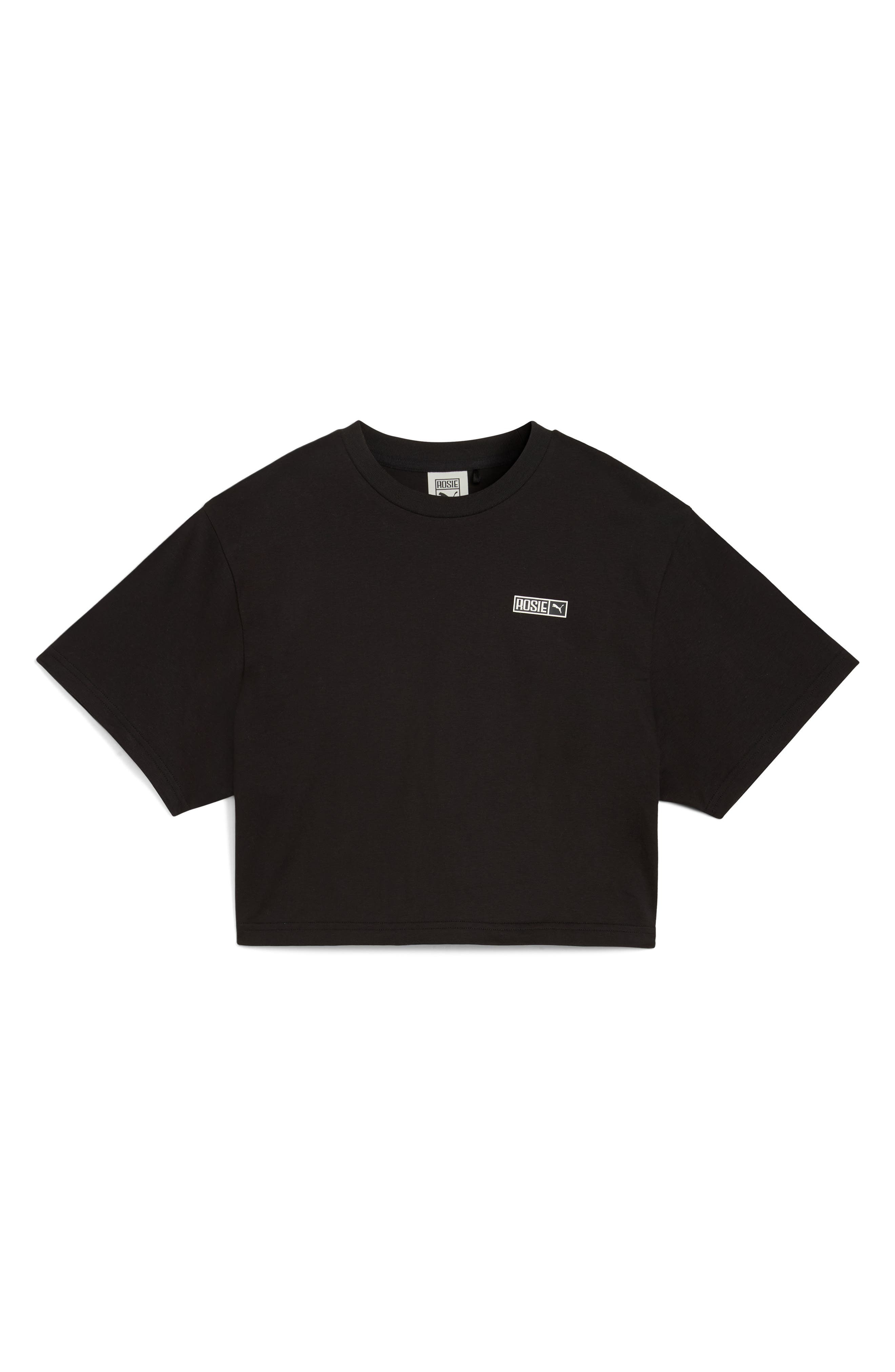 PUMA x Rosé Relaxed Fit Crop T-Shirt in Puma Black at Nordstrom - 4