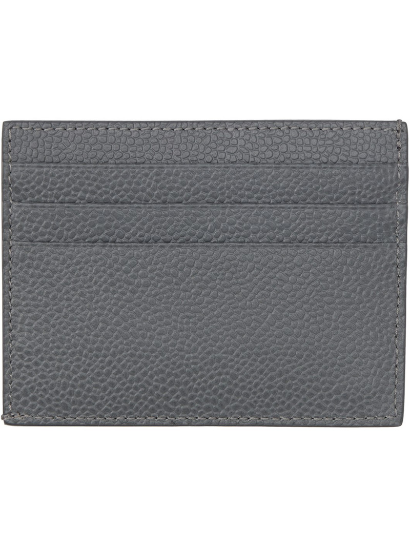Thom Browne Gray Pebble Grain Note Compartment Card Holder outlook