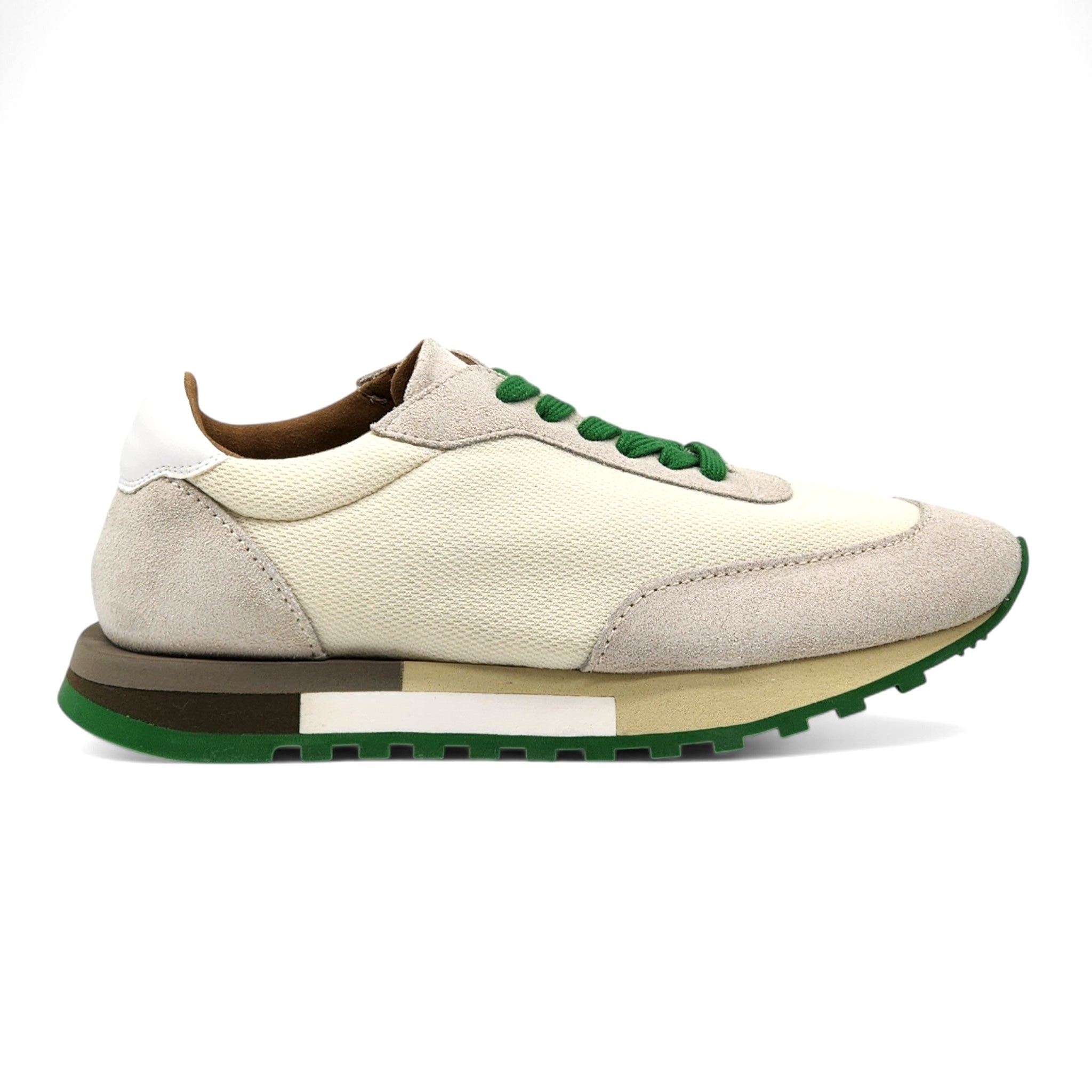 The Row Owen Runner Sneakers - Mesh and Suede - Beige/Green 35 - 2