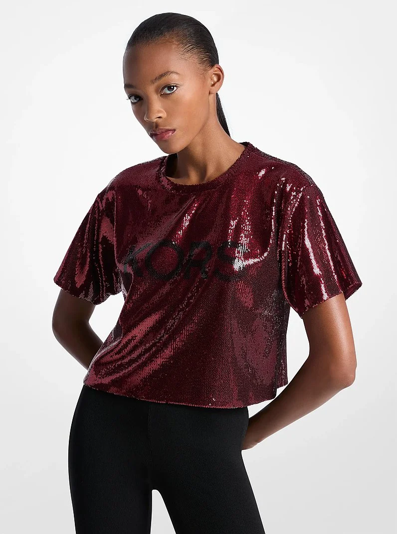 KORS Sequined Boxy T-Shirt - 1