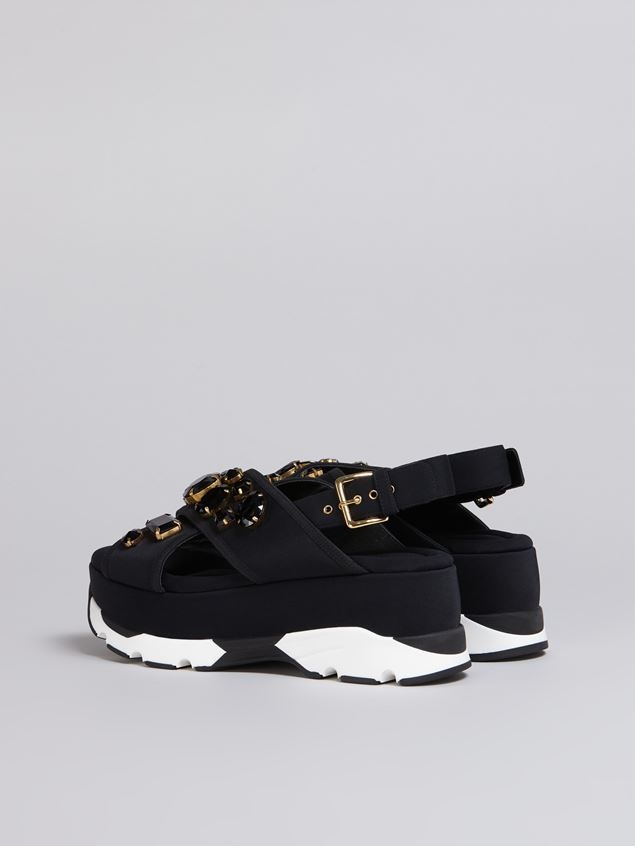BLACK WEDGE IN TECHNICAL FABRIC - 3