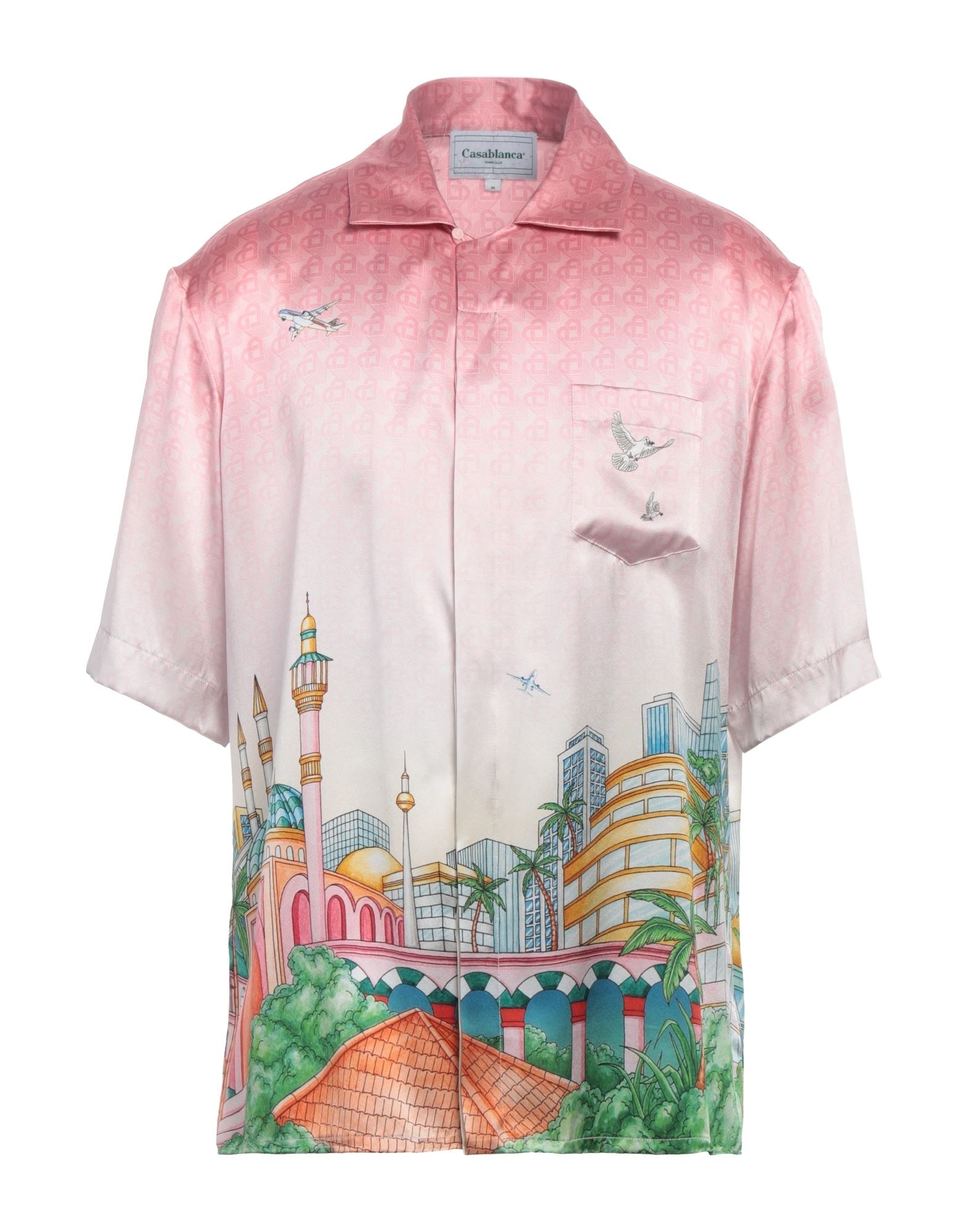 Pink Men's Patterned Shirt - 1