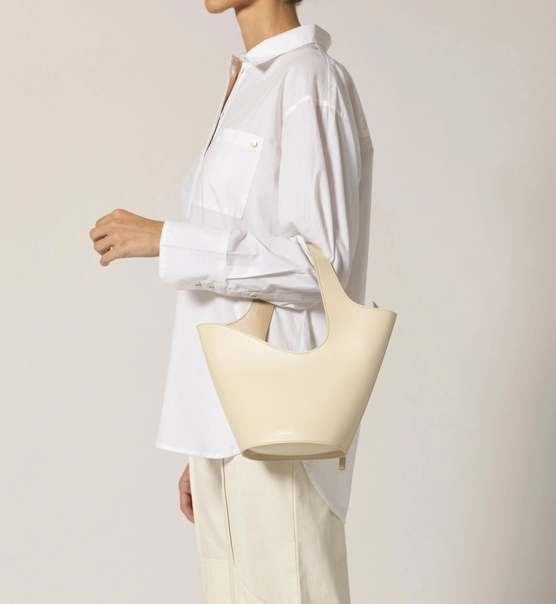 MINI ASTRID TOTE BAG | IVORY/MOCASSIN 3