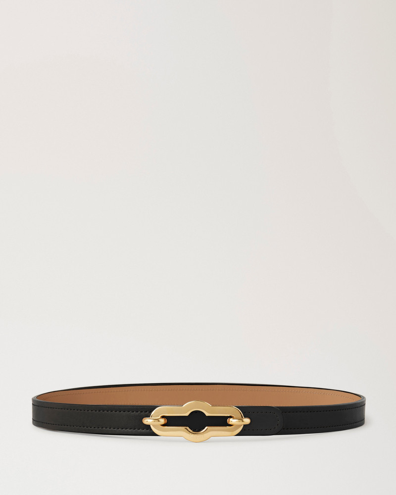 Pimlico Reversible Thin Belt Black & Sable High Gloss Leather 1