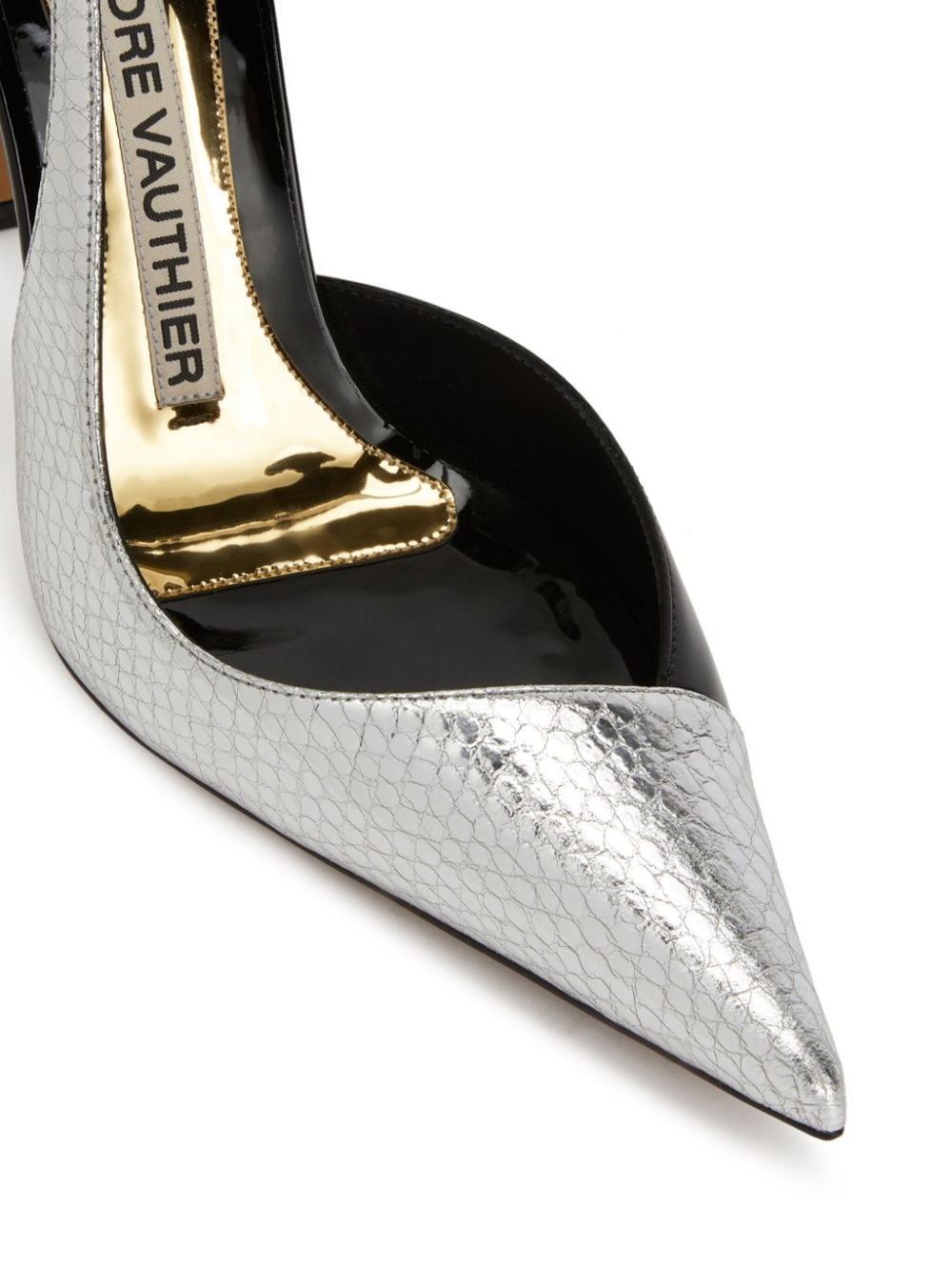 snakeskin-effect 105mm leather pumps - 4