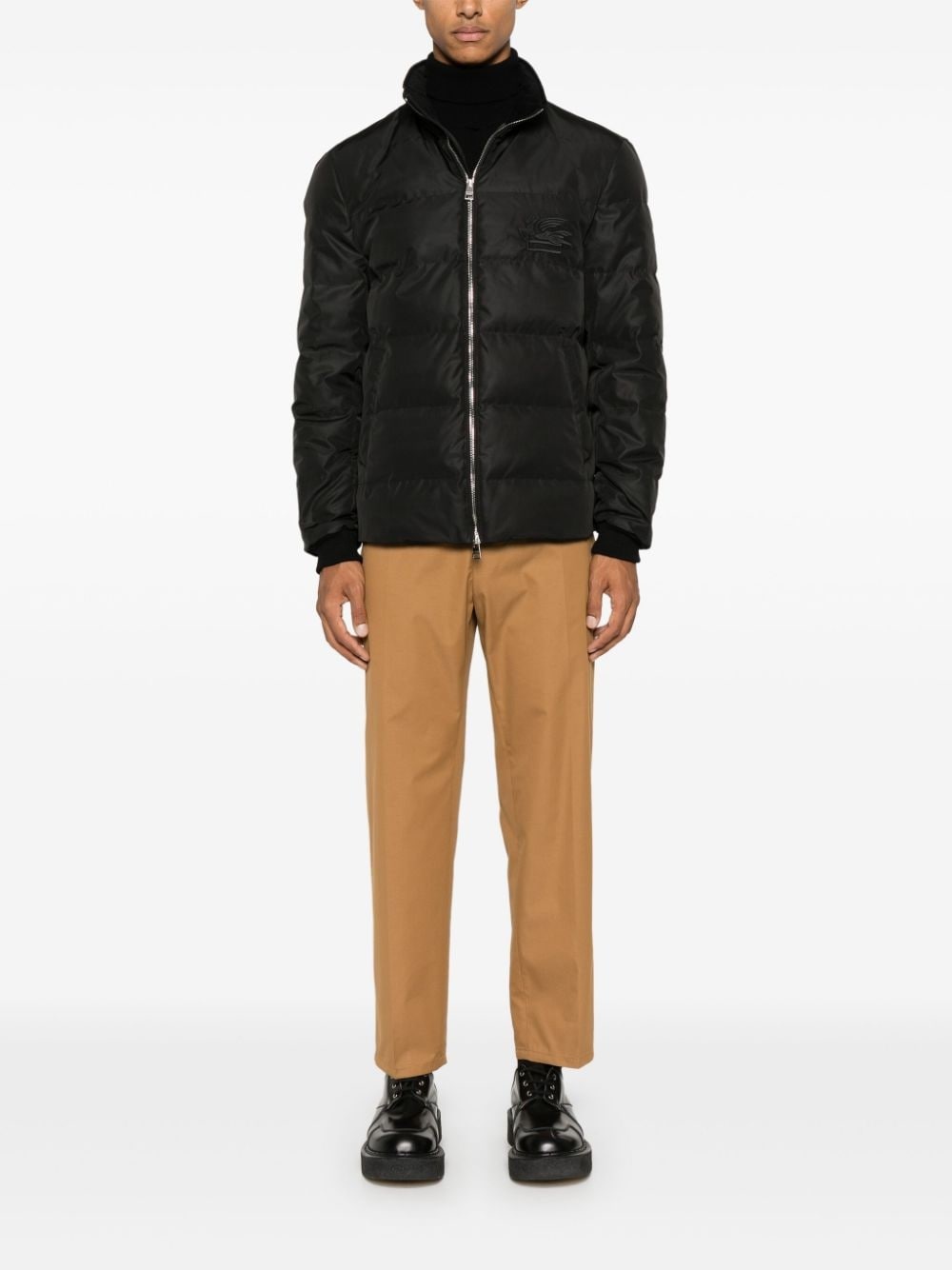 Pegaso-embroidered puffer jacket - 2