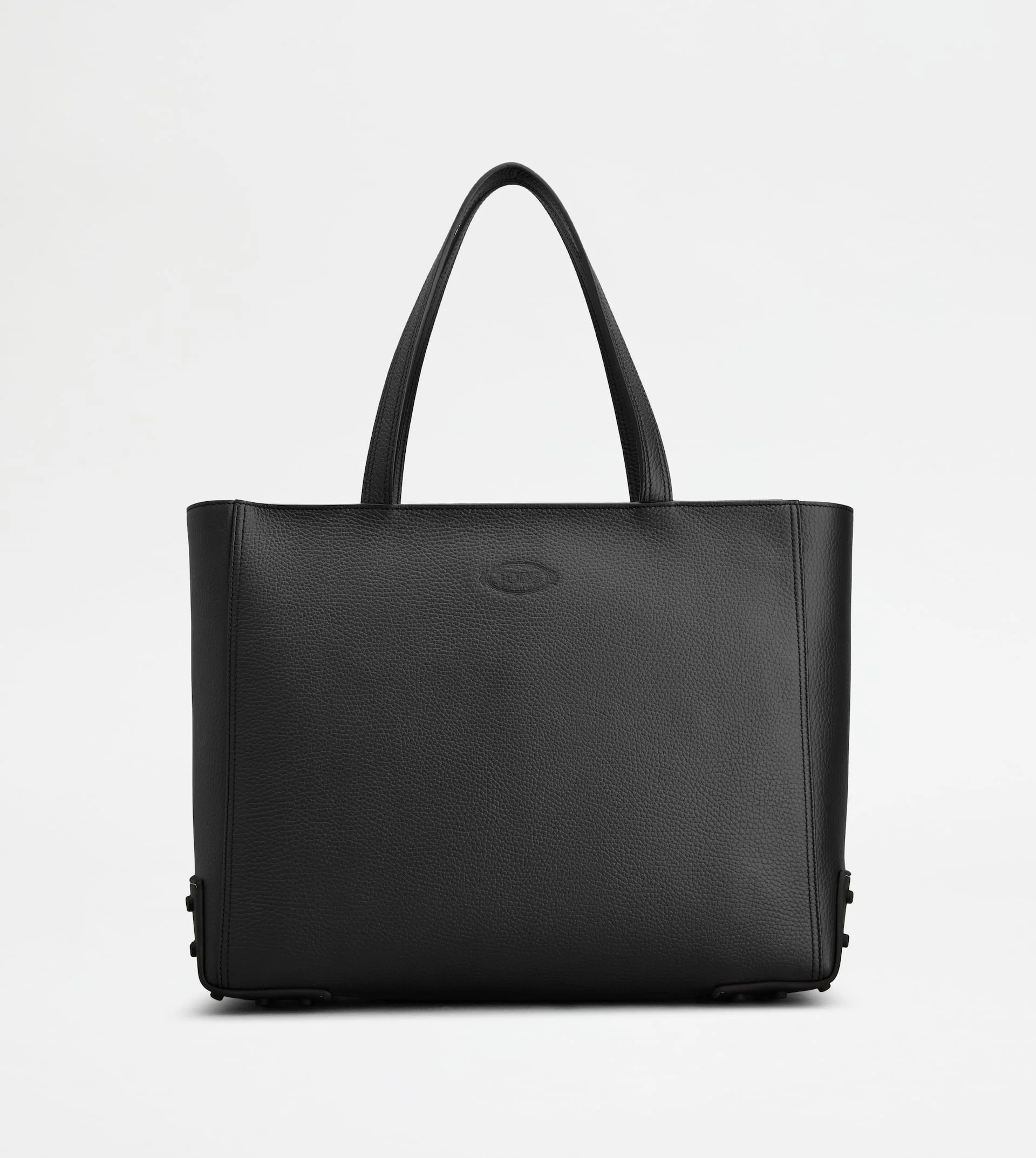 SHOPPING BAG IN LEATHER MEDIUM - BLACK - 1