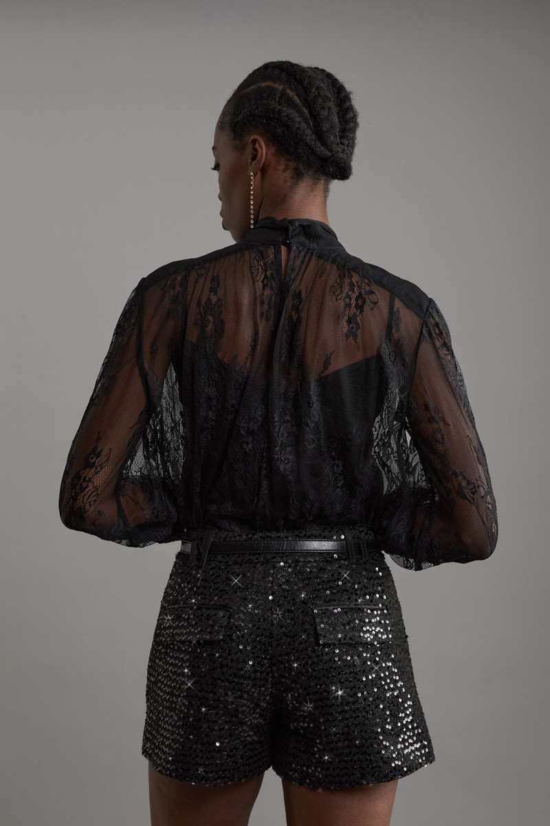 Sequin Tweed Tailored Shorts 6