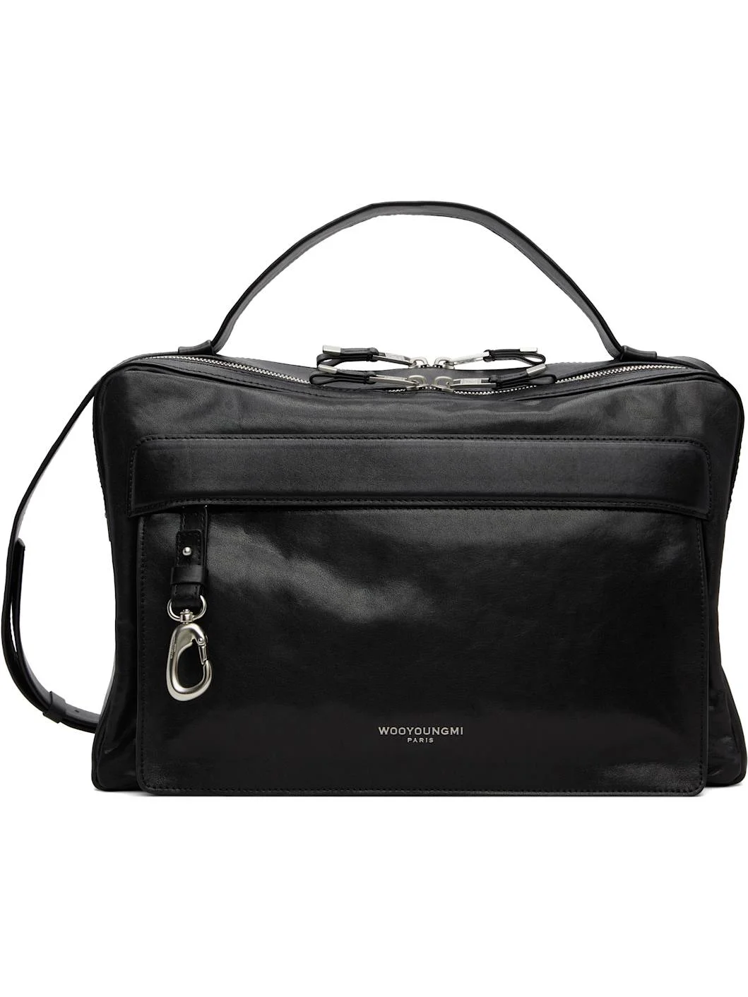 Black Leather Crossbody Bag - 1