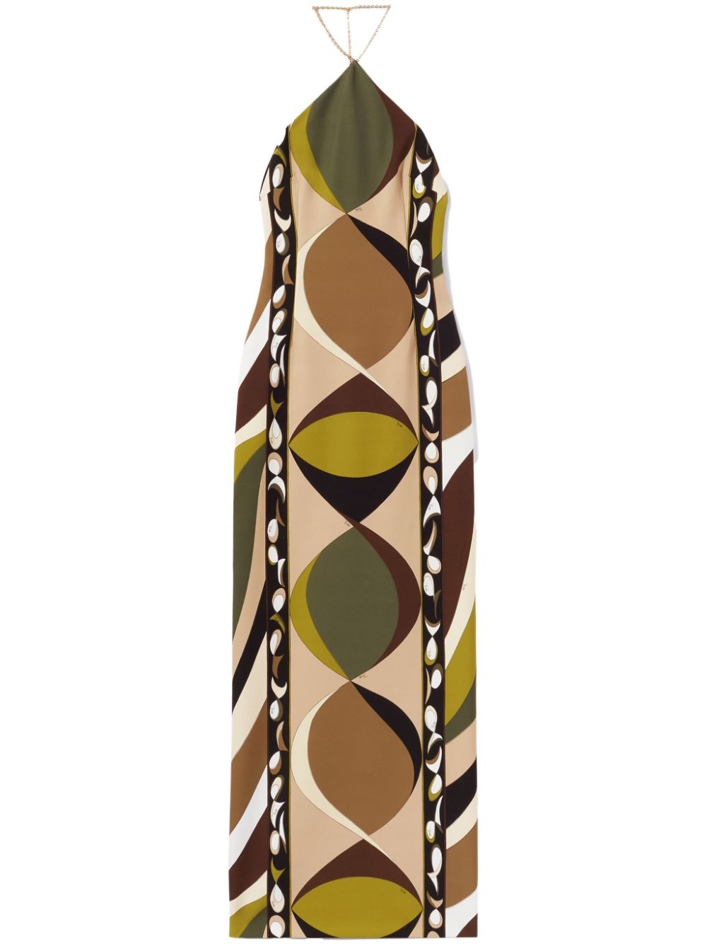 Pesci-print halterneck dress - 1