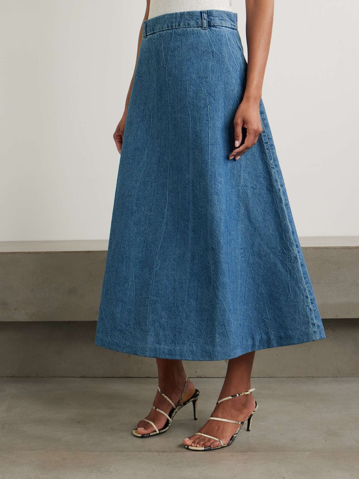 Denim midi skirt Mid denim - 3