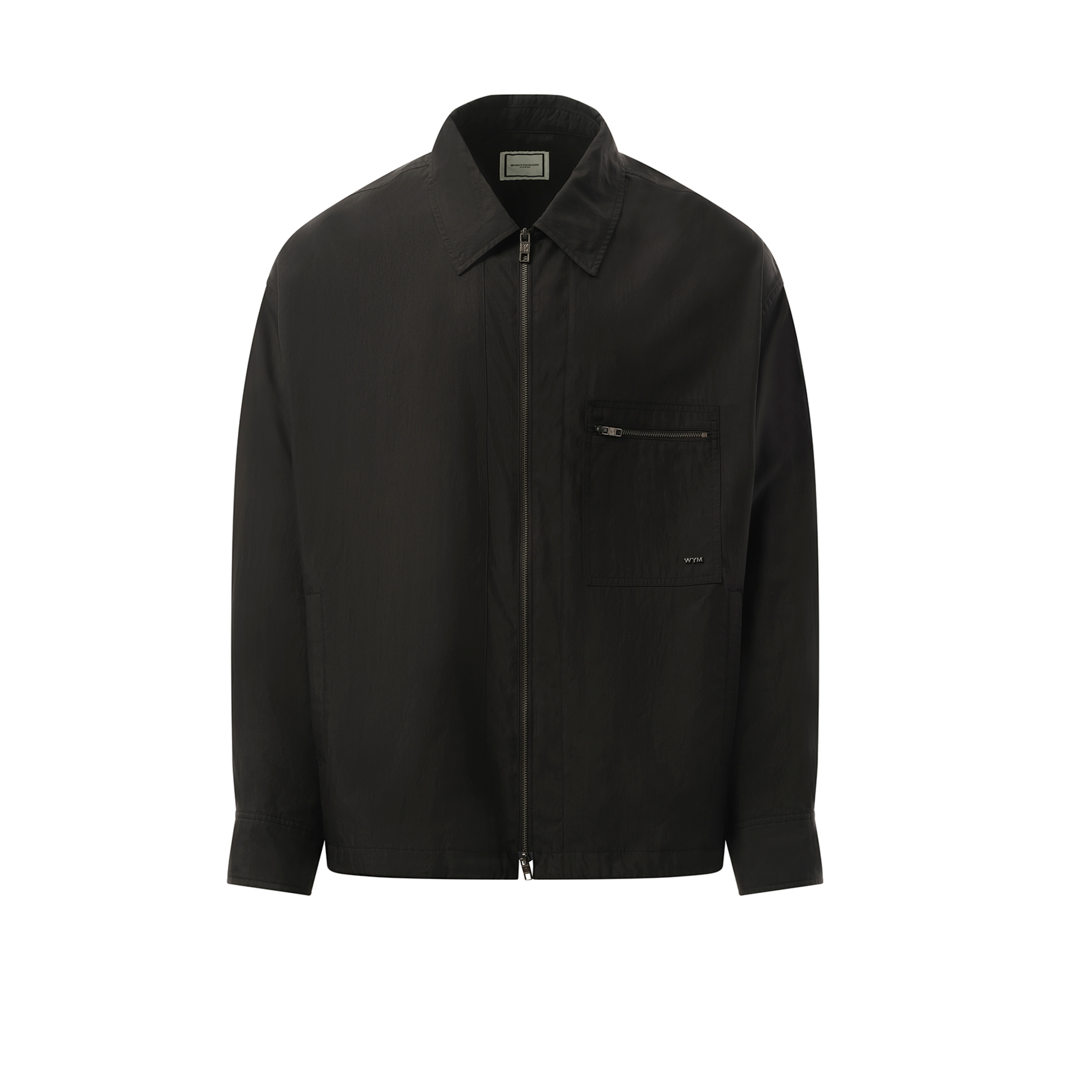 Nylon Zip Shirt in Black - 2