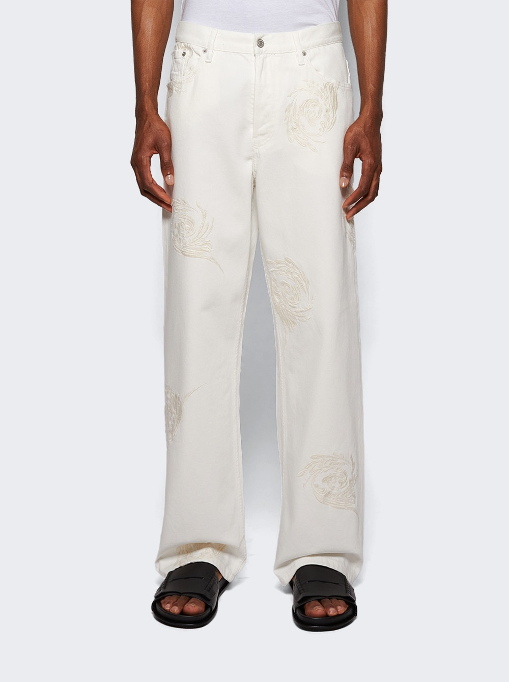 Pine Embroidered Pants Off White - 2
