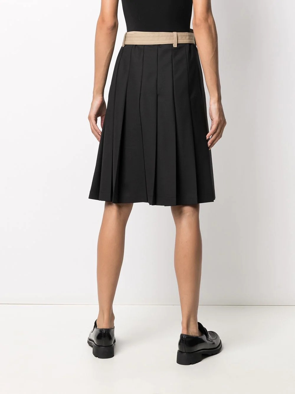 pleat-detail wrap-effect skirt - 4