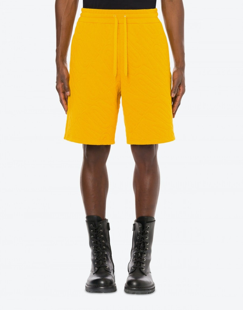 Moschino QUILTED ALLOVER LOGO ORGANIC FLEECE BERMUDA SHORTS outlook