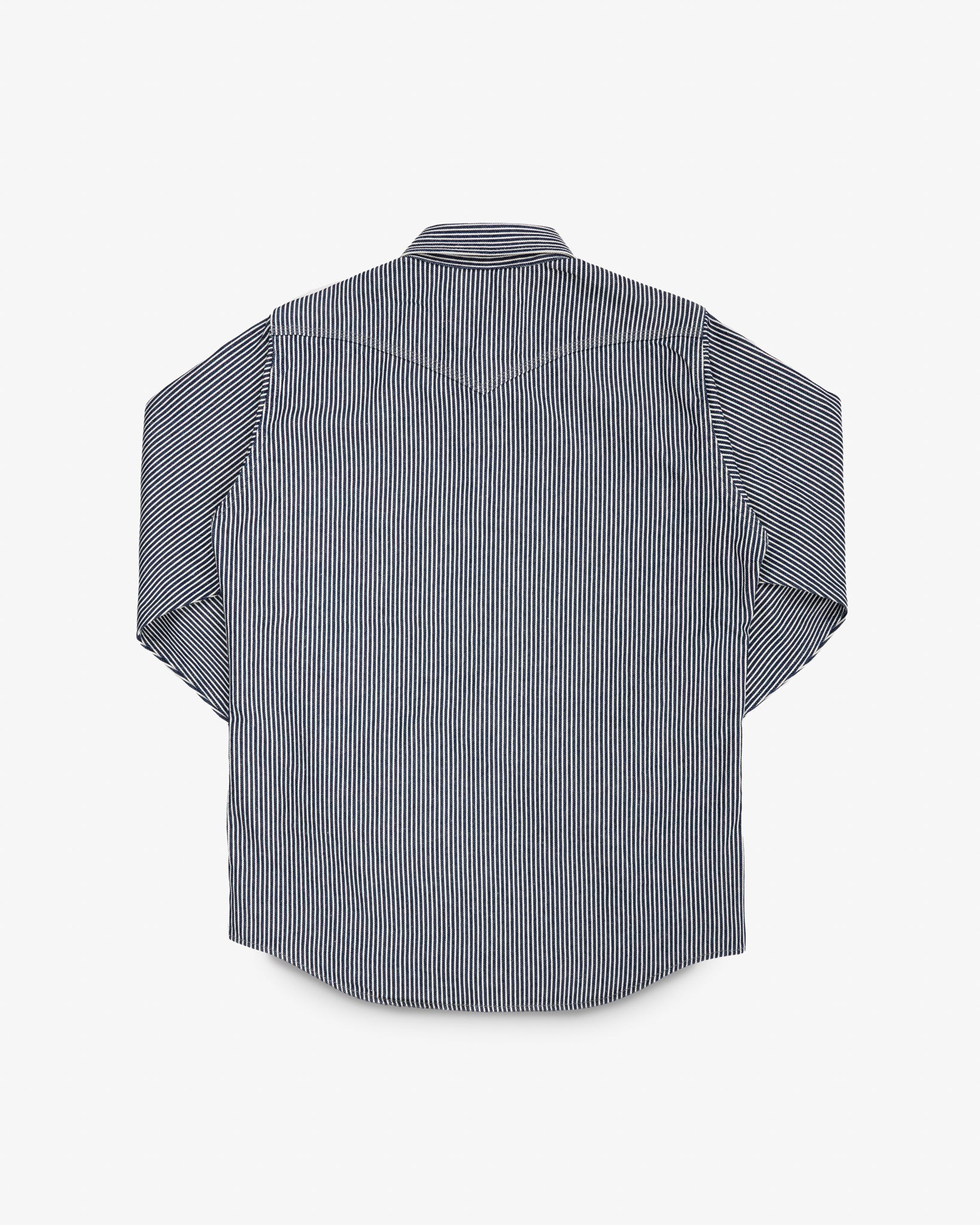 IHSH-07-IND 12oz Hickory Stripe Western Shirt - Indigo - 5
