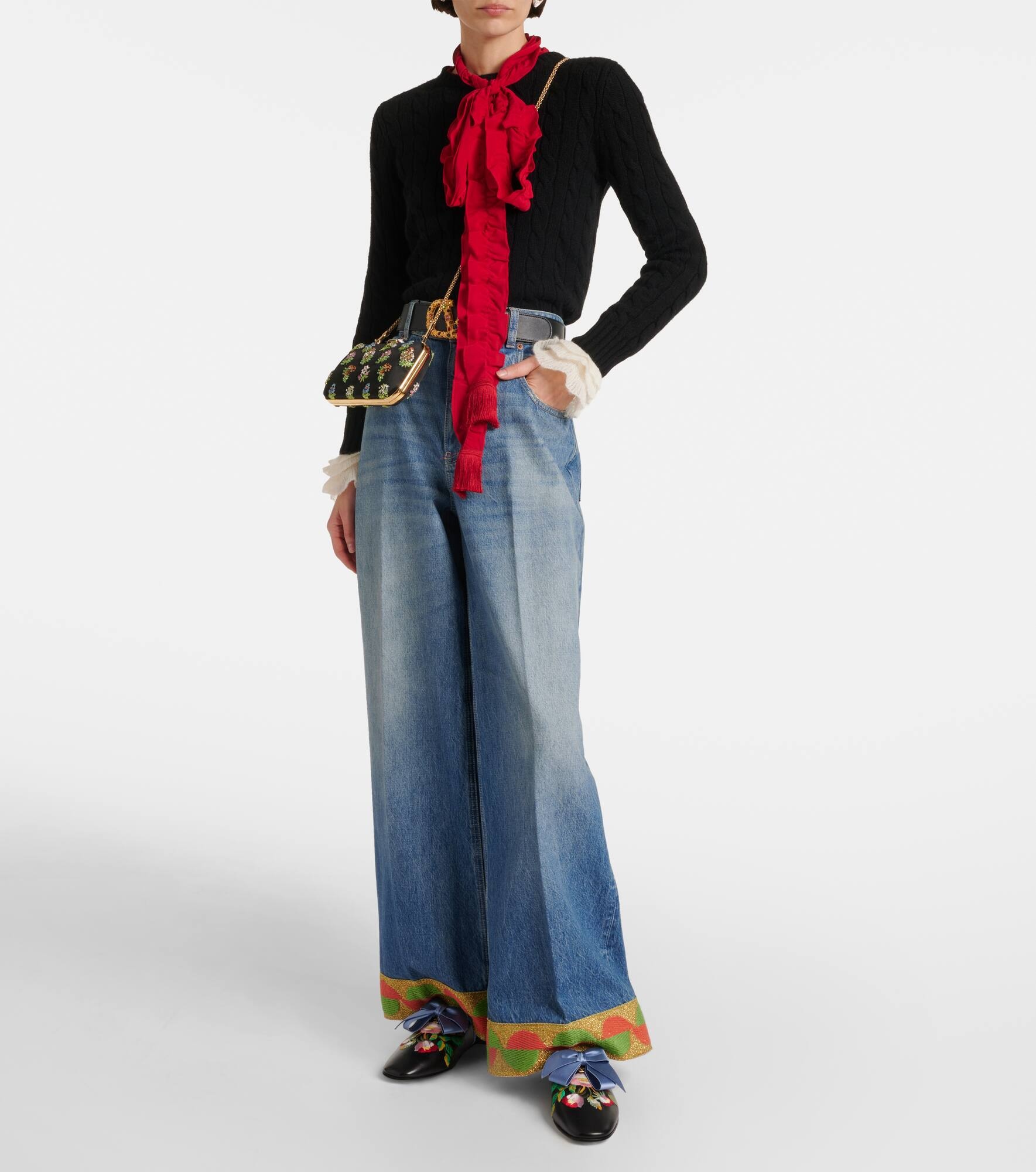 Beauregard embroidered leather mules - 3