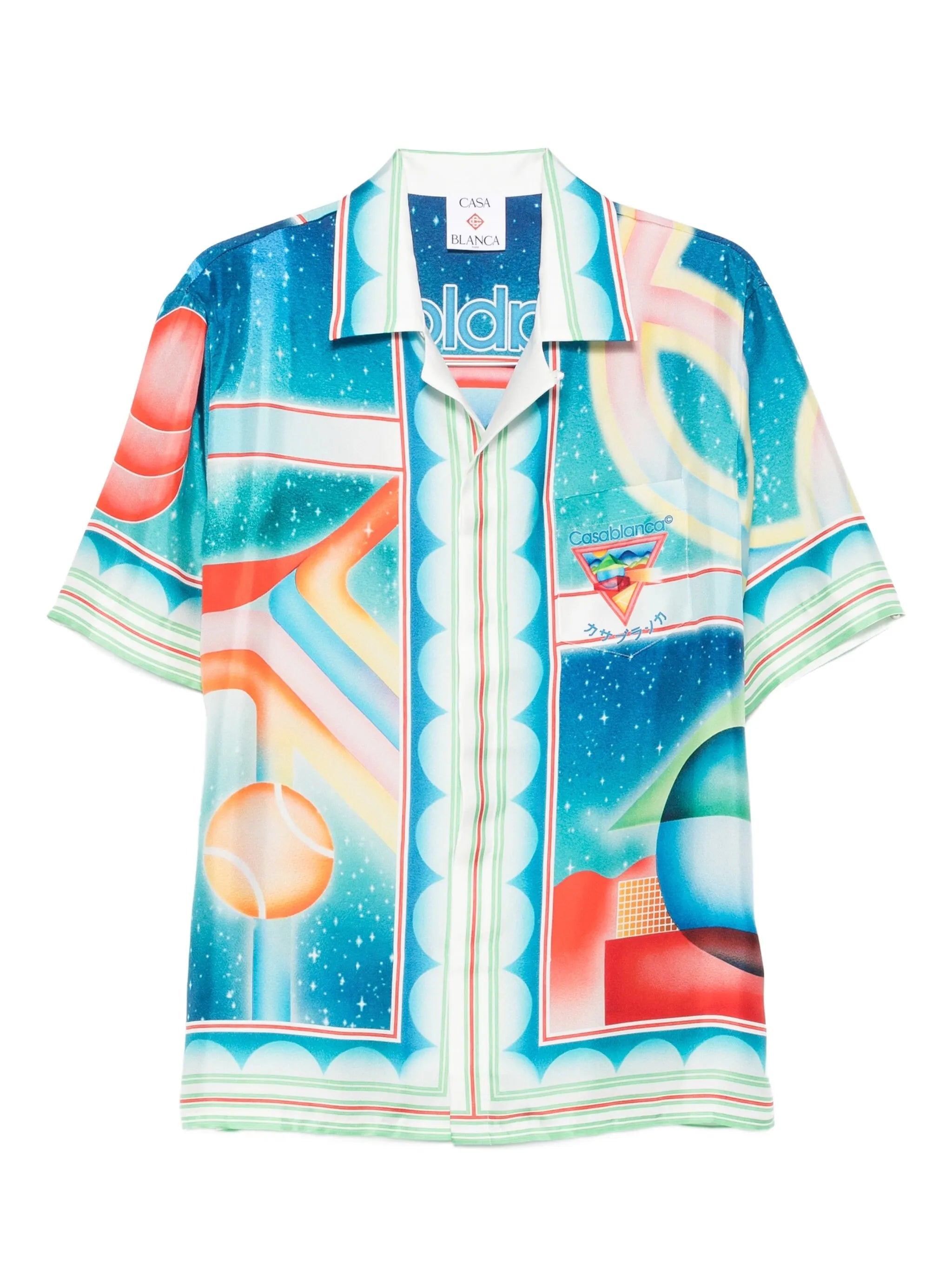 Galaxy Court geometric-print silk shirt - 1