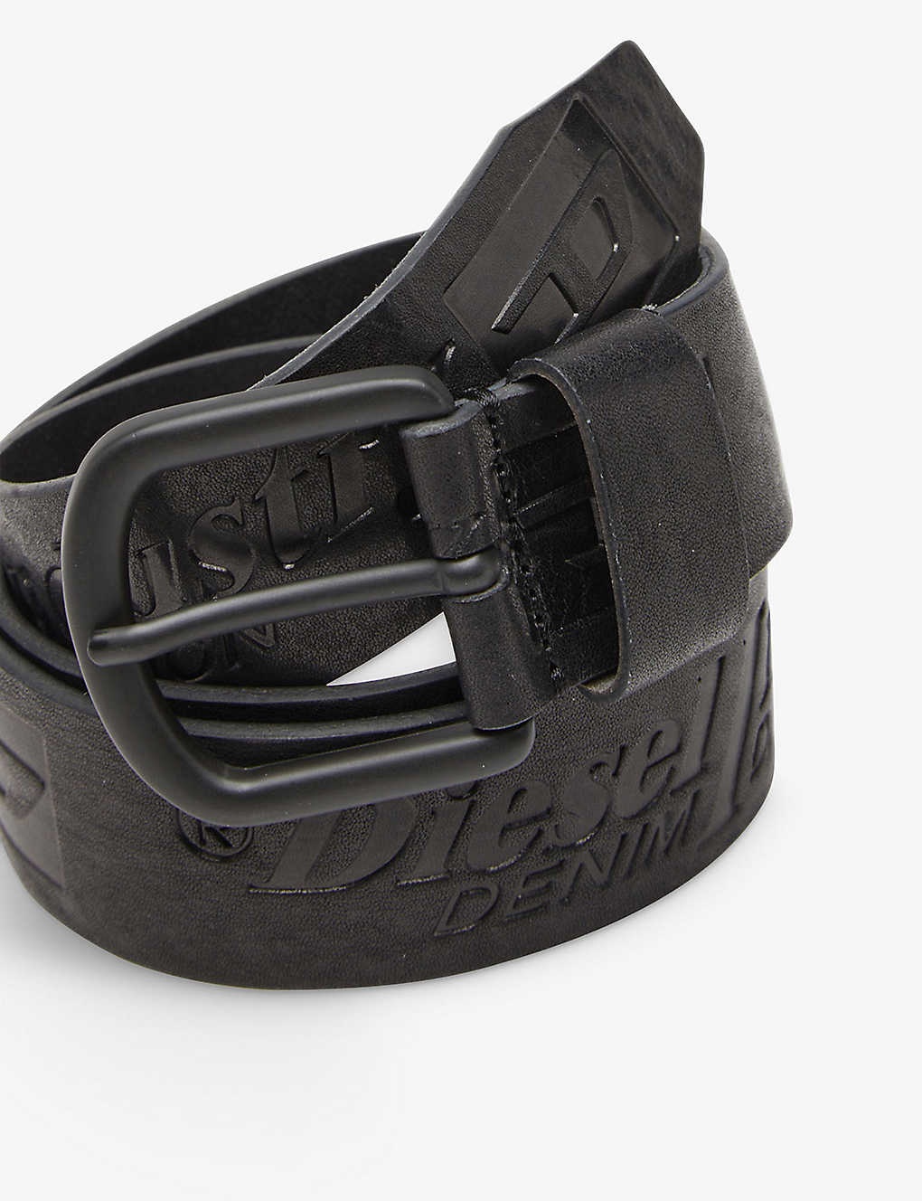 B-archive brand-embossed leather belt - 2
