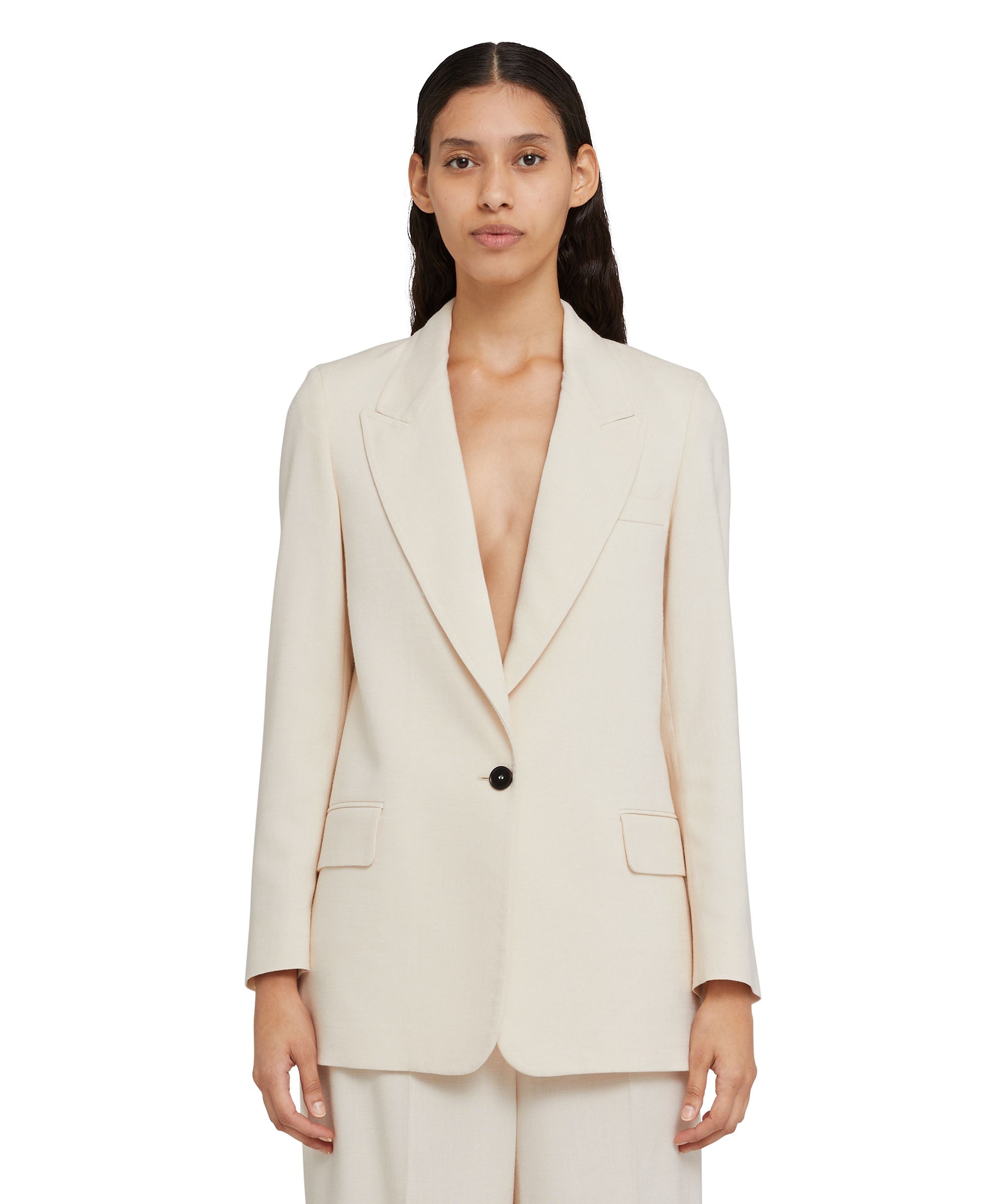 Coarse viscose single-breasted blazer - 3