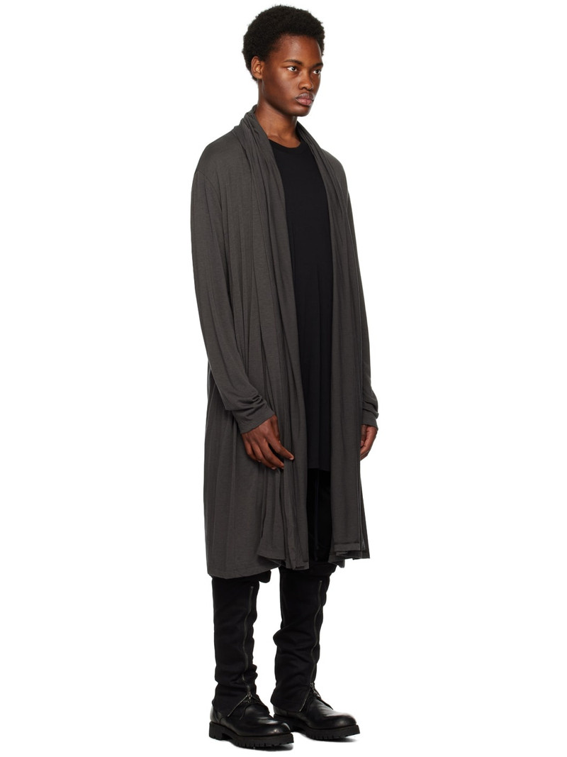 Gray Open Front Cardigan 2