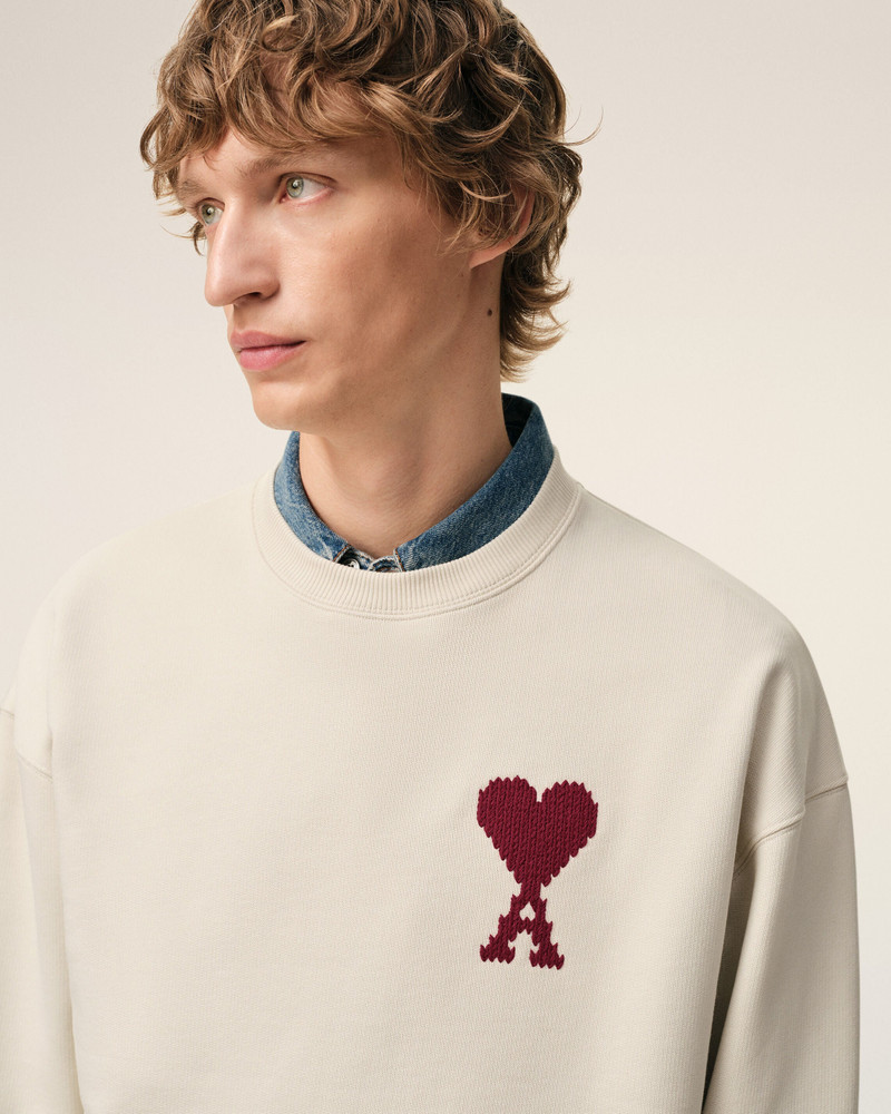 WHITE COTTON AMI DE COEUR SWEATSHIRT 4