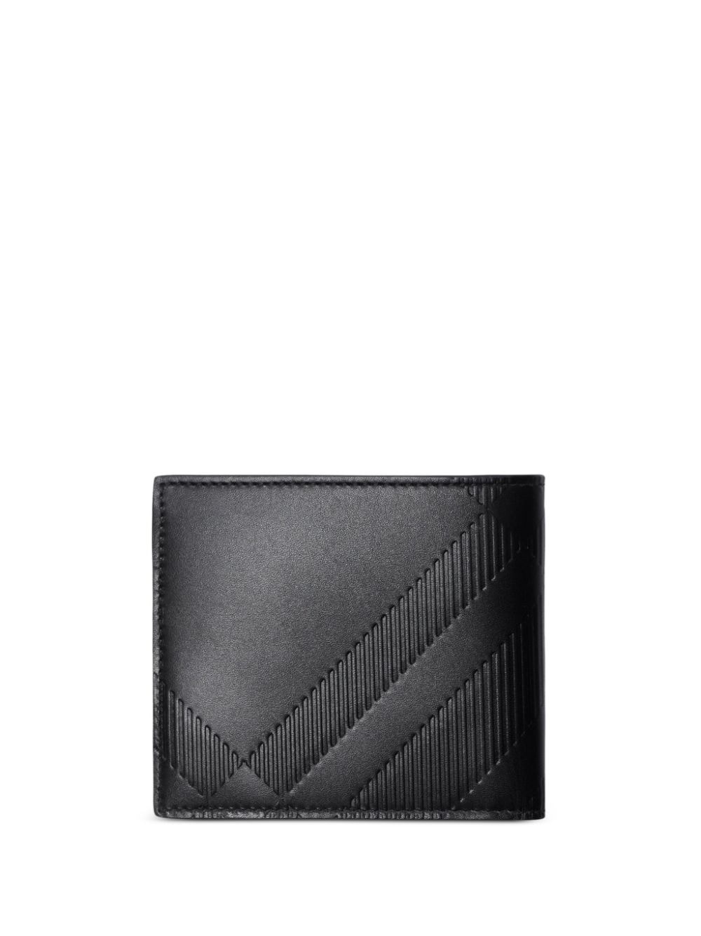 embossed-check leather wallet - 2