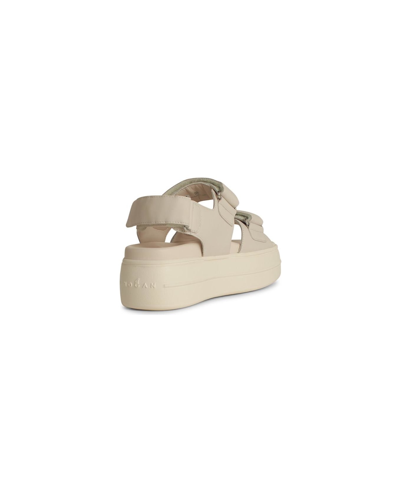 'h680' Black Leather Sandals - 3
