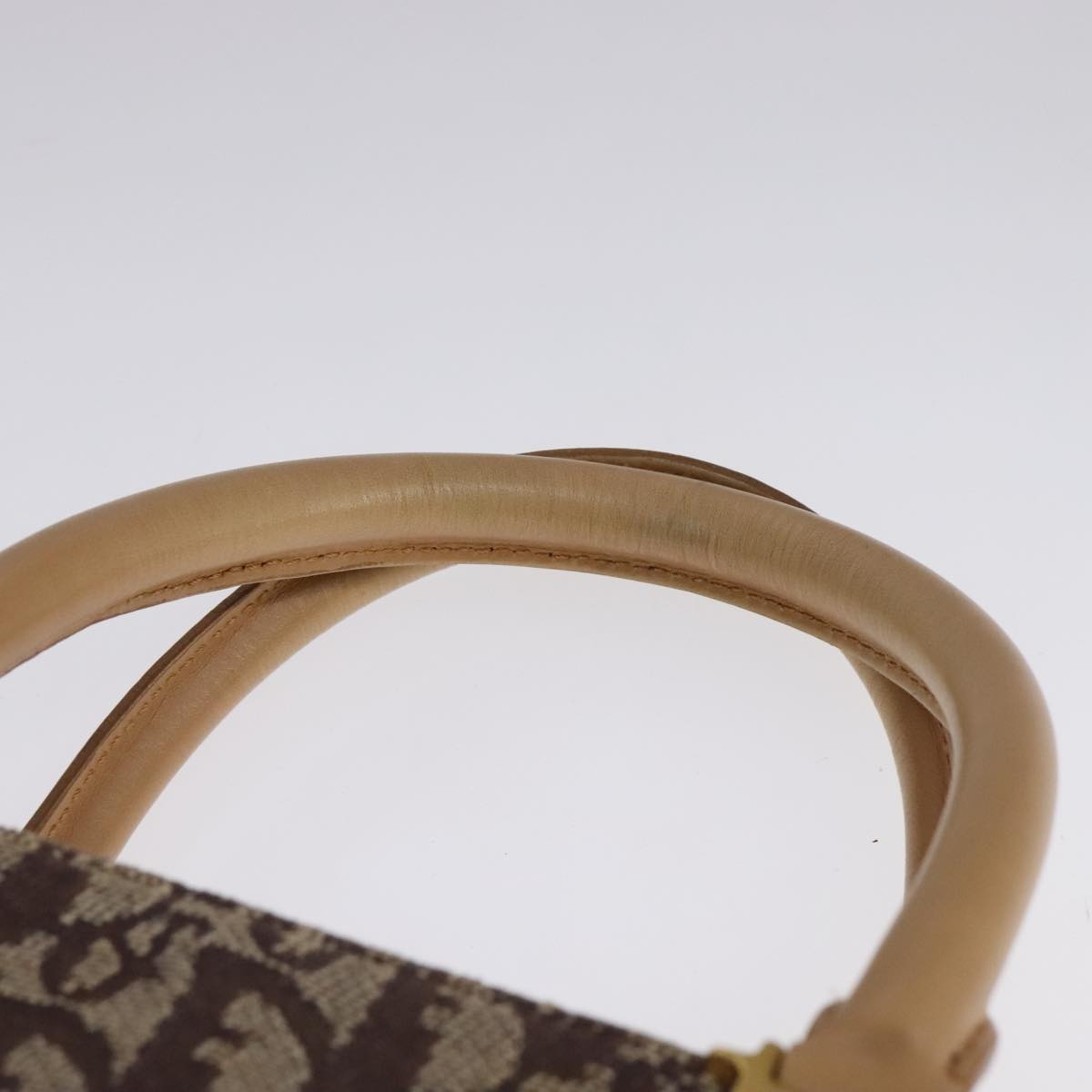 DIOR Trotter Canvas Hand Bag Brown Gold - 8