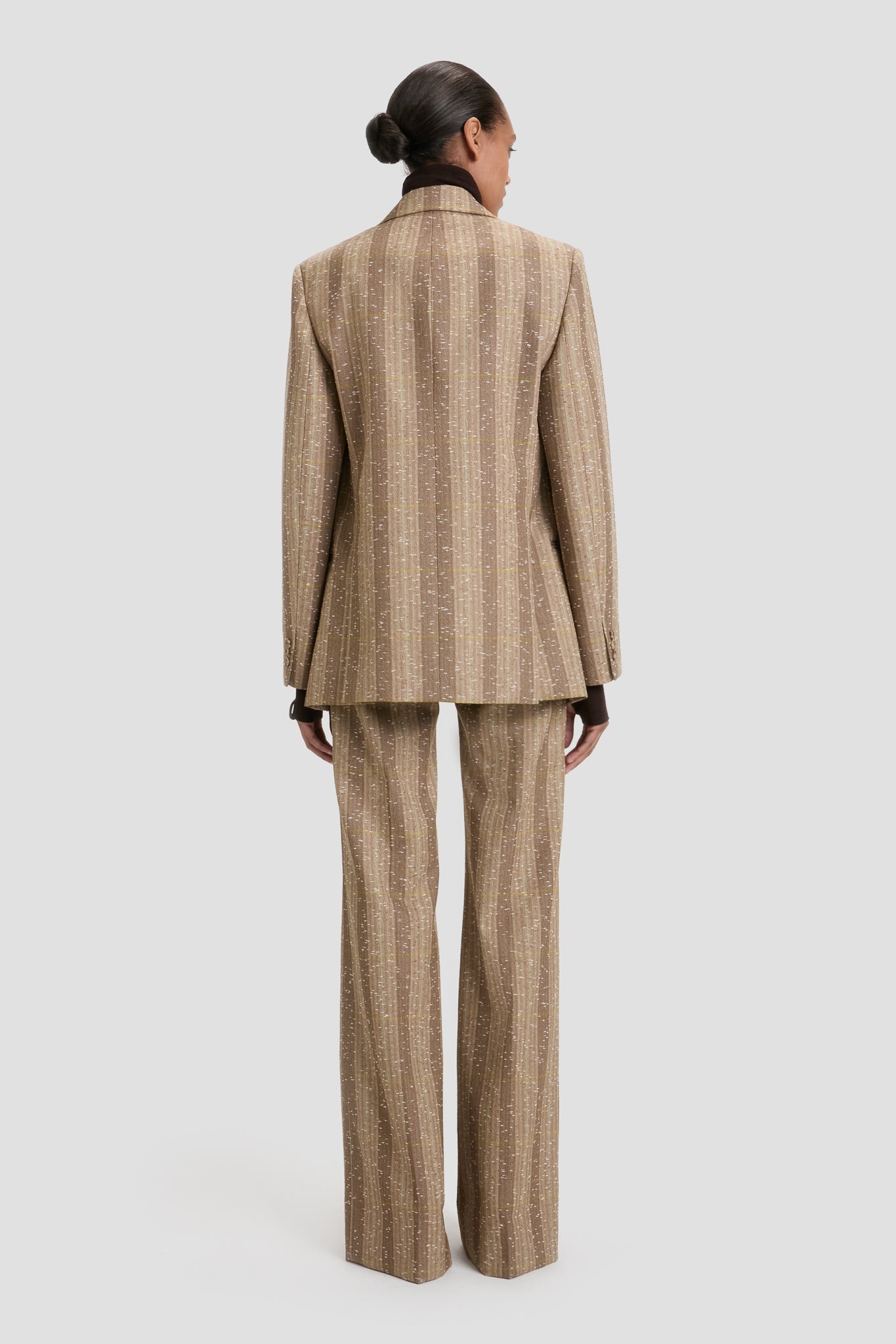 Classic Tailored Jacket In Beige-Pistachio Check - 6