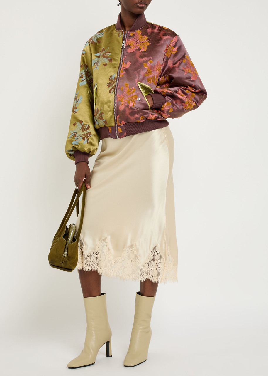 Alemais Adriana Quilted Floral-jacquard Bomber Jacket - 4