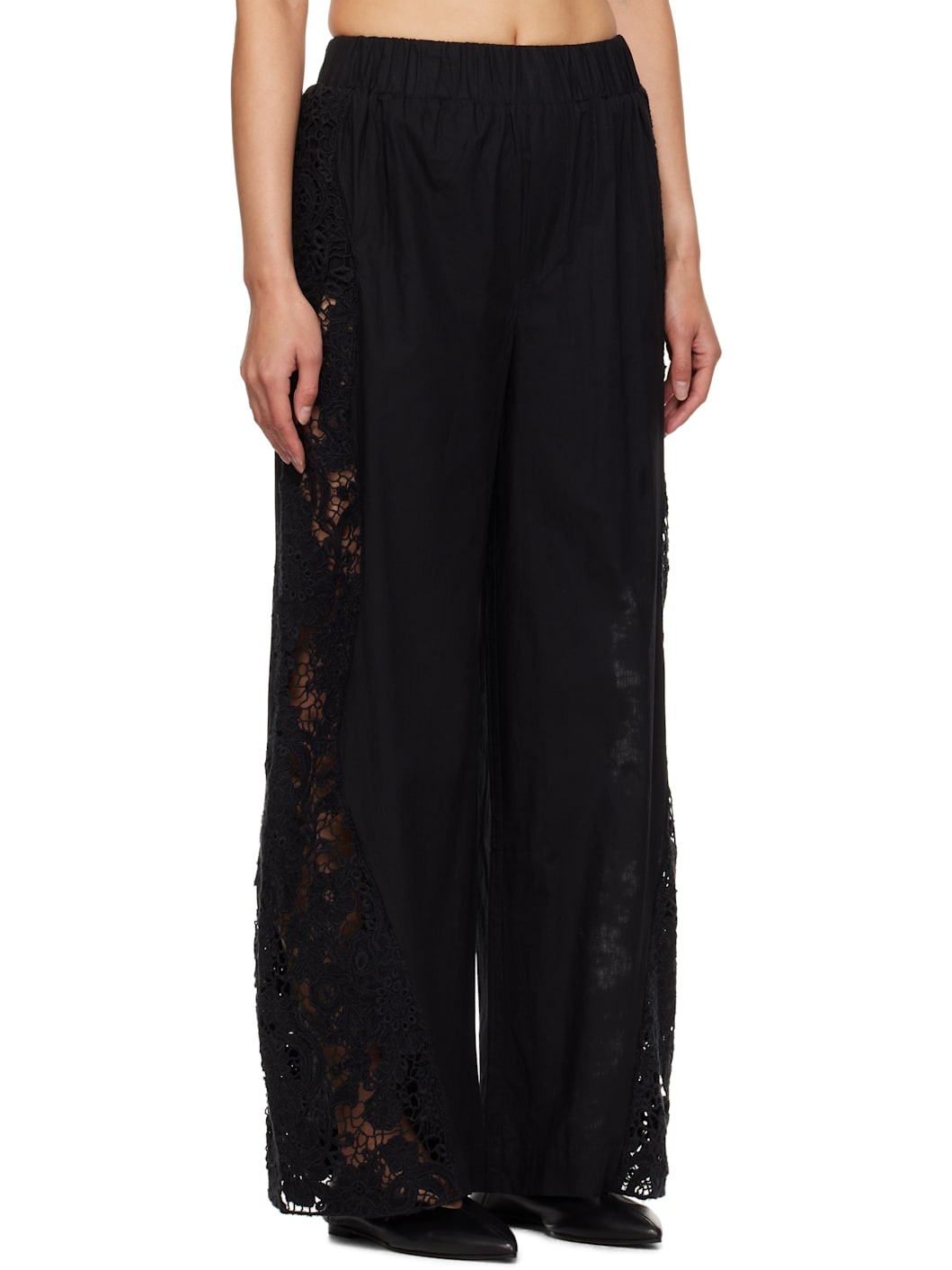 Black Sabine Embroidery Lounge Pants - 2