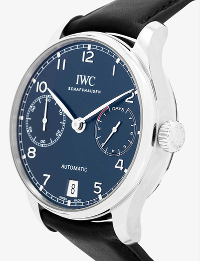 IWC Schaffhausen IW500710 Portugieser stainless-steel and leather automatic watch outlook